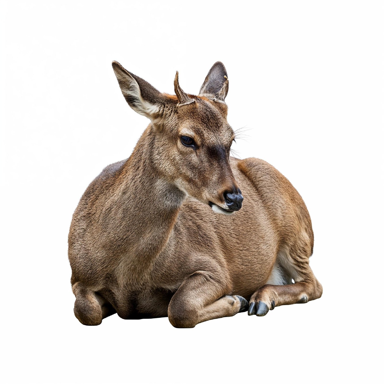 Deer Isolated on White Background Wildlife Animal Nature Portrait