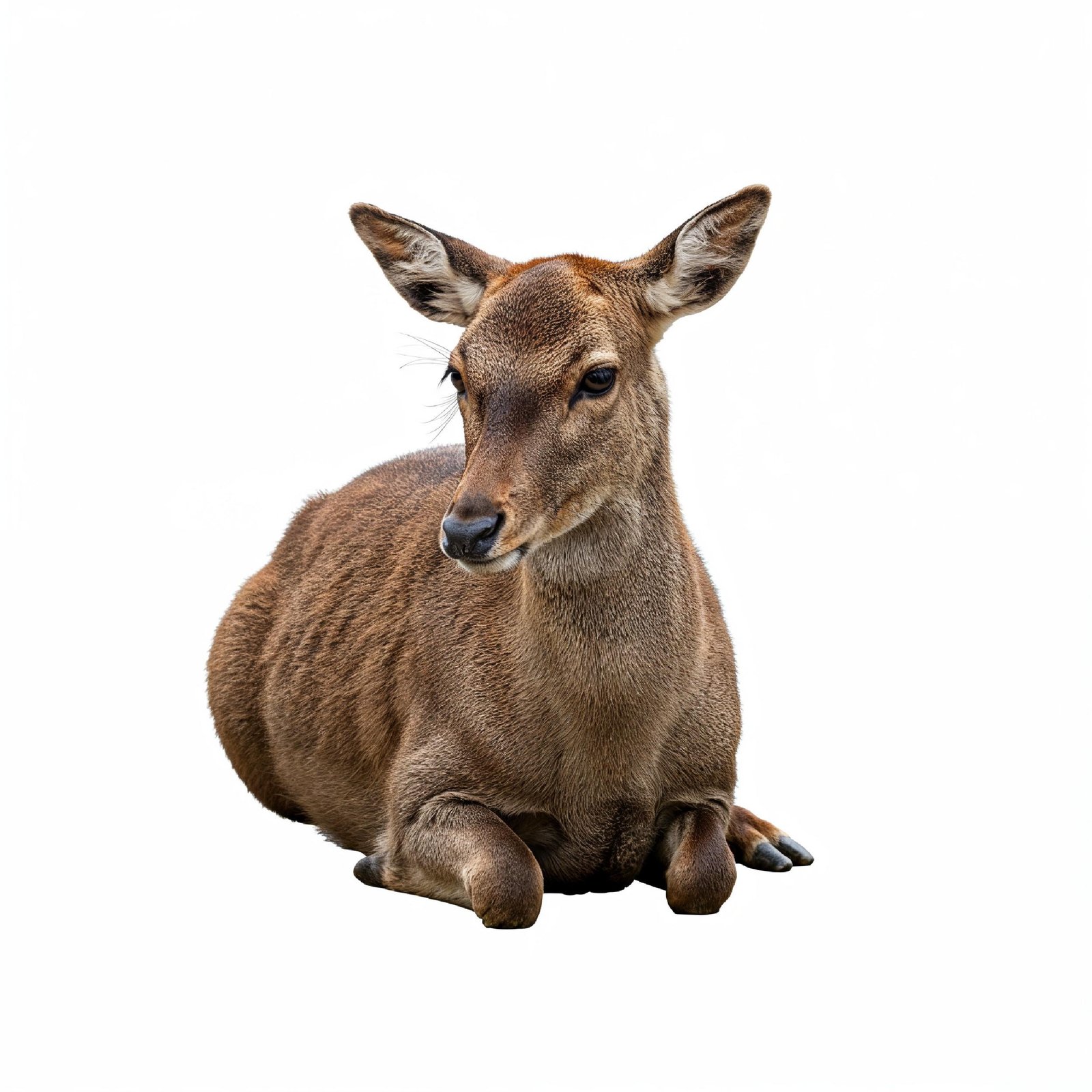 Deer Isolated on White Background Wildlife Animal Nature Portrait