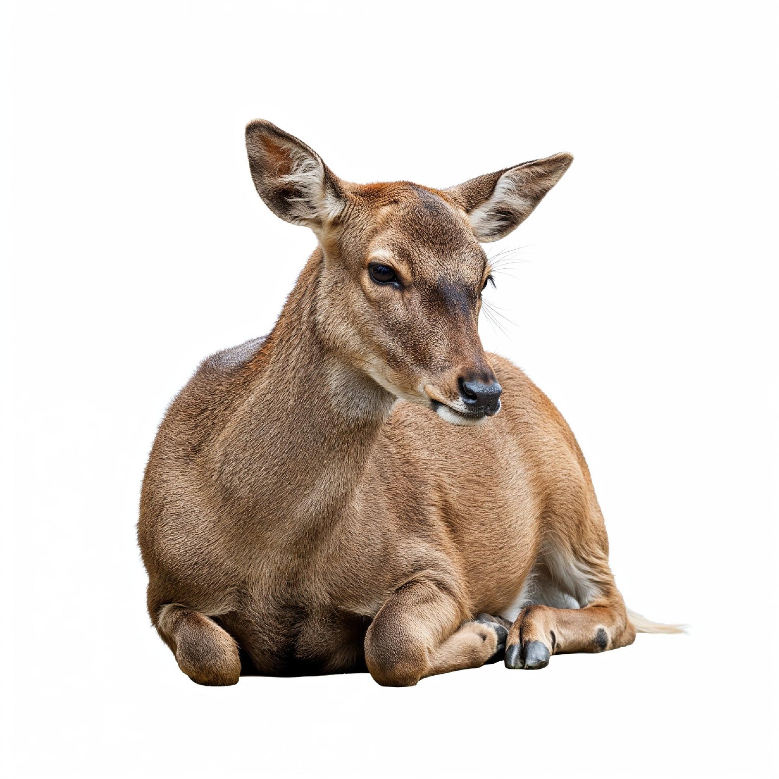 Deer Isolated on White Background Wildlife Animal Nature Portrait
