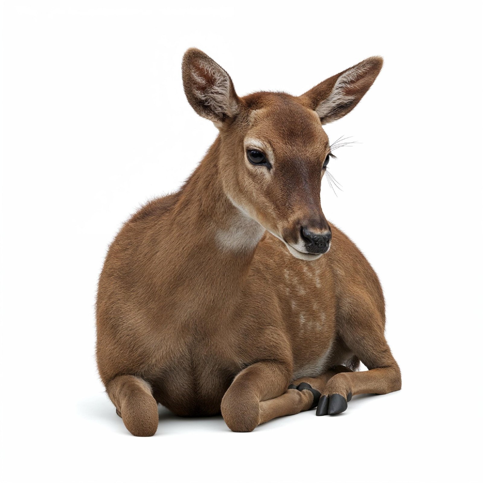 Deer Isolated on White Background Wildlife Animal Nature Portrait