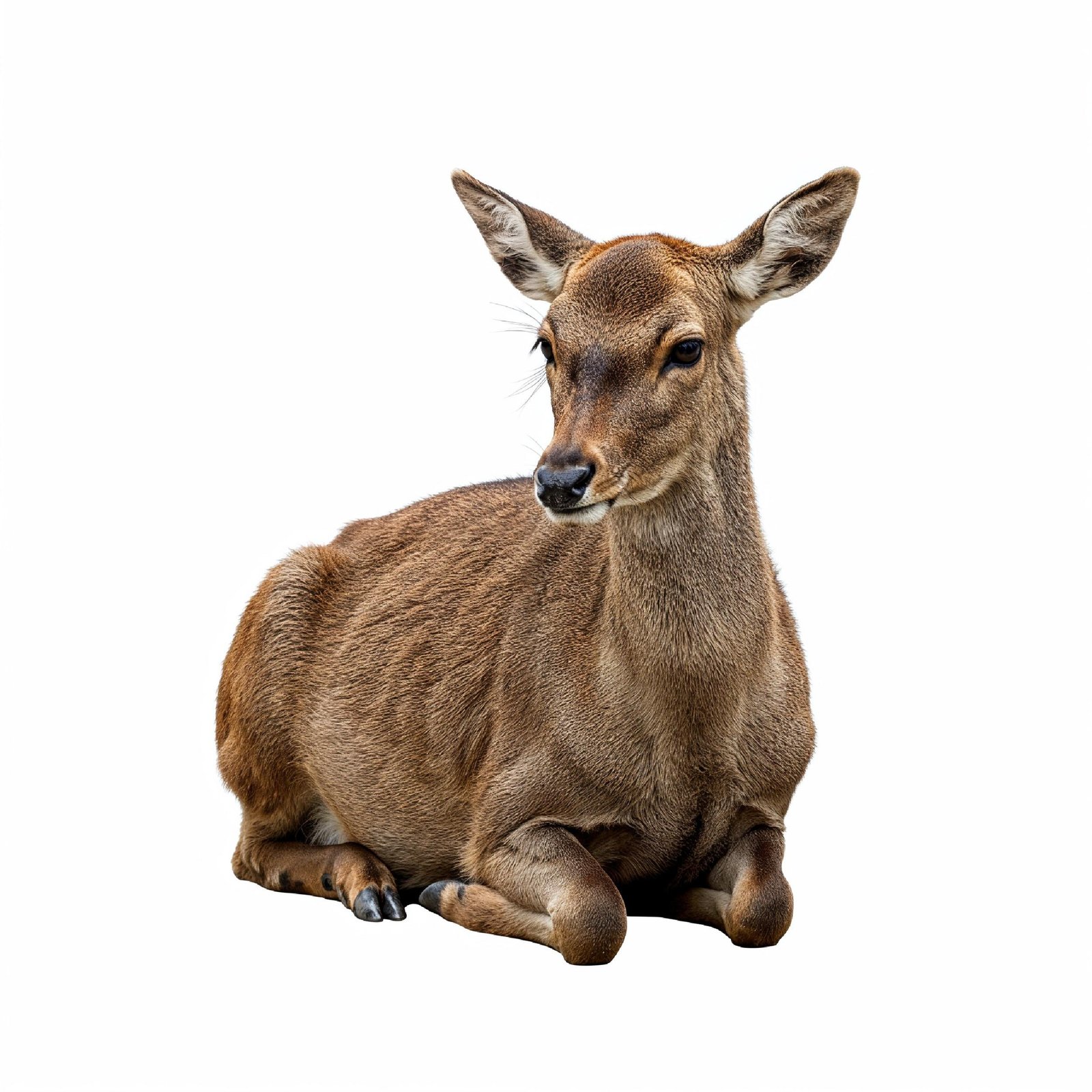 Deer Isolated on White Background Wildlife Animal Nature Portrait