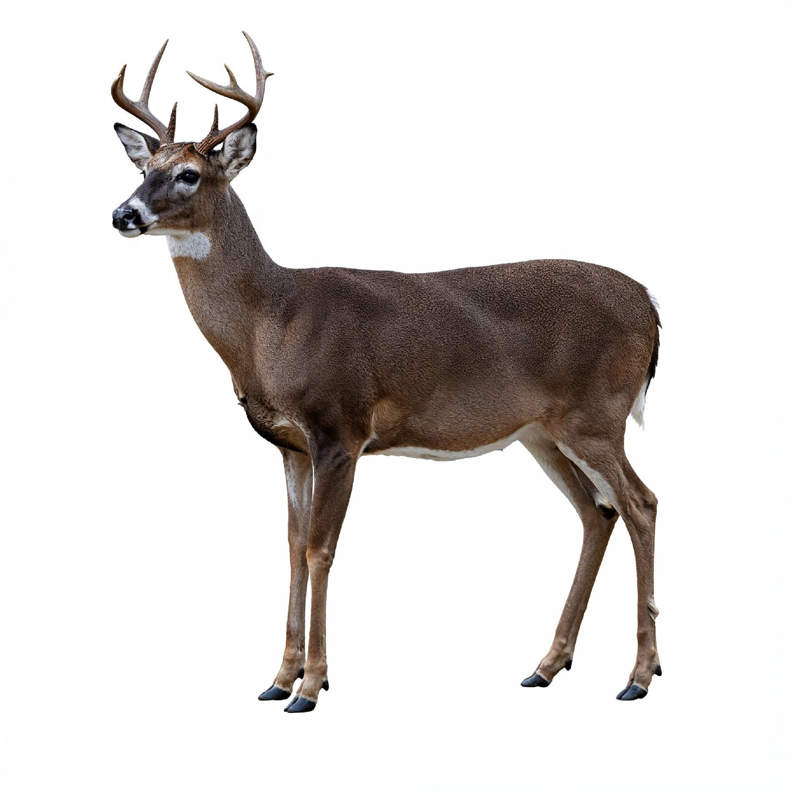 Deer Isolated on White Background Wildlife Animal Nature Portrait
