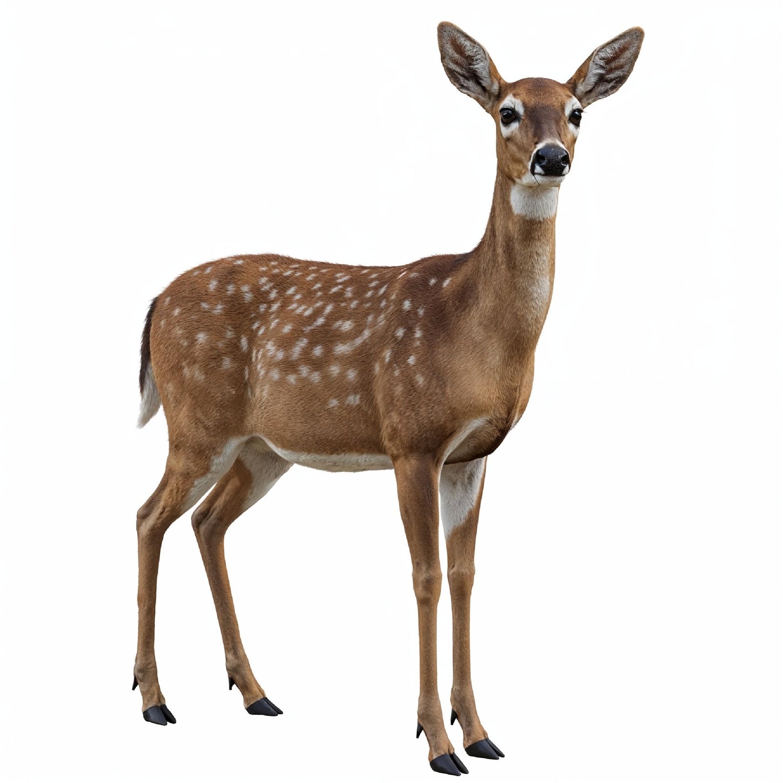 Deer Isolated on White Background Wildlife Animal Nature Portrait