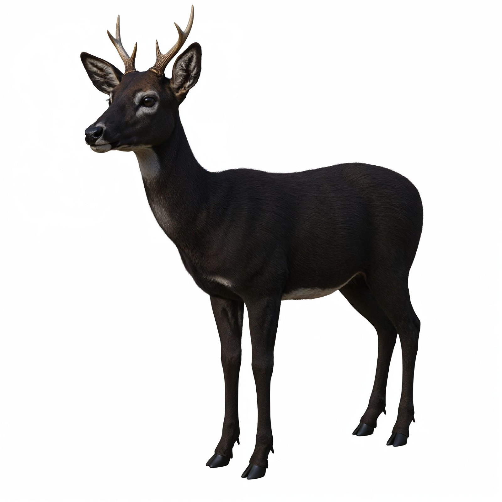 Deer Isolated on White Background Wildlife Animal Nature Portrait