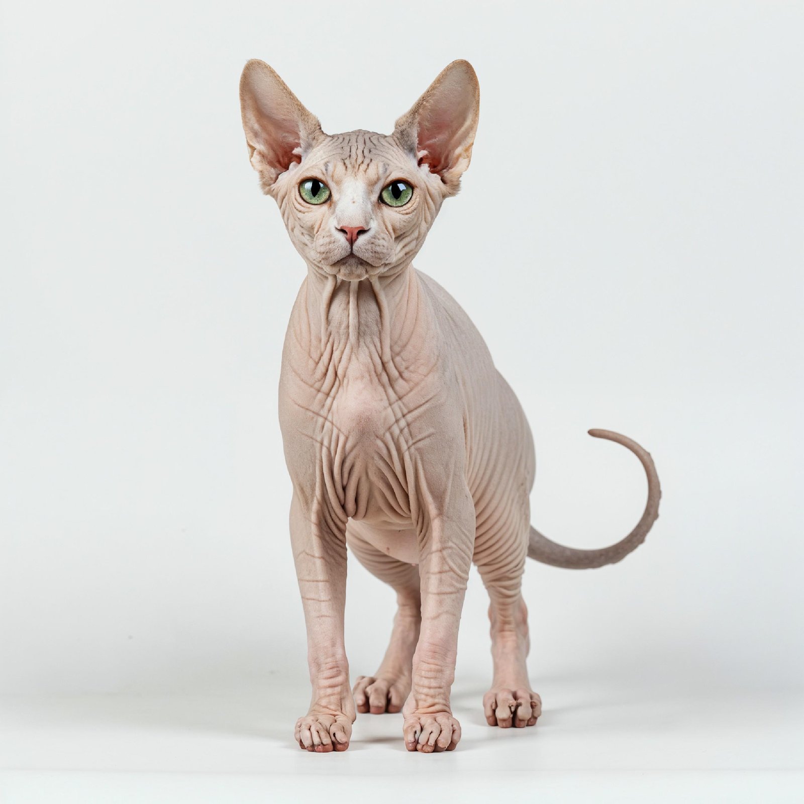 Domestic Cat Isolated on White Background Studio Portrait