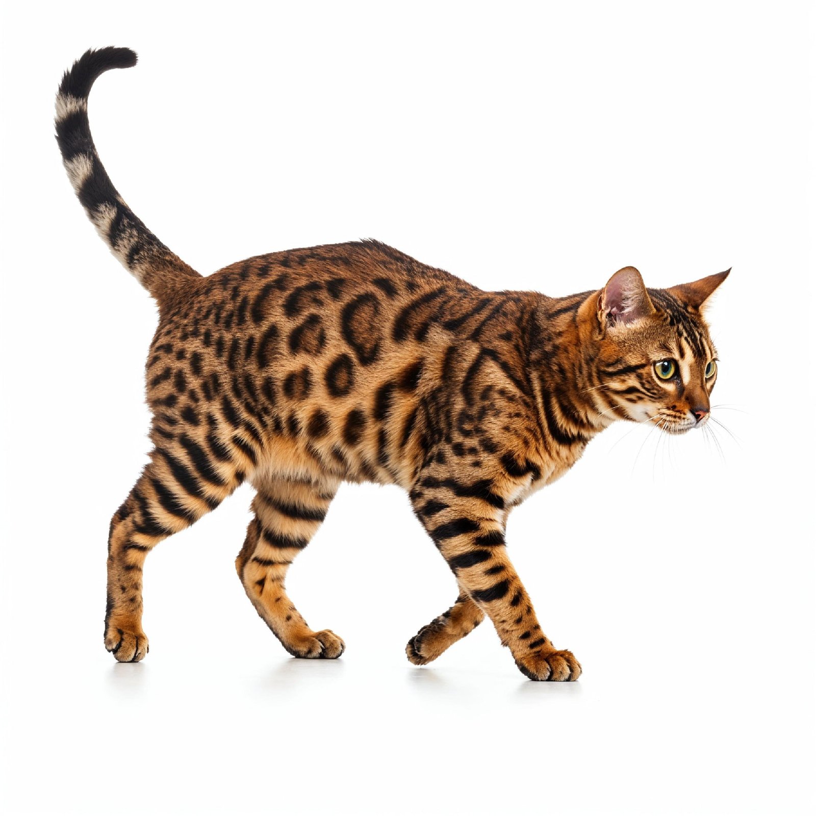 Domestic Cat Isolated on White Background Studio Portrait