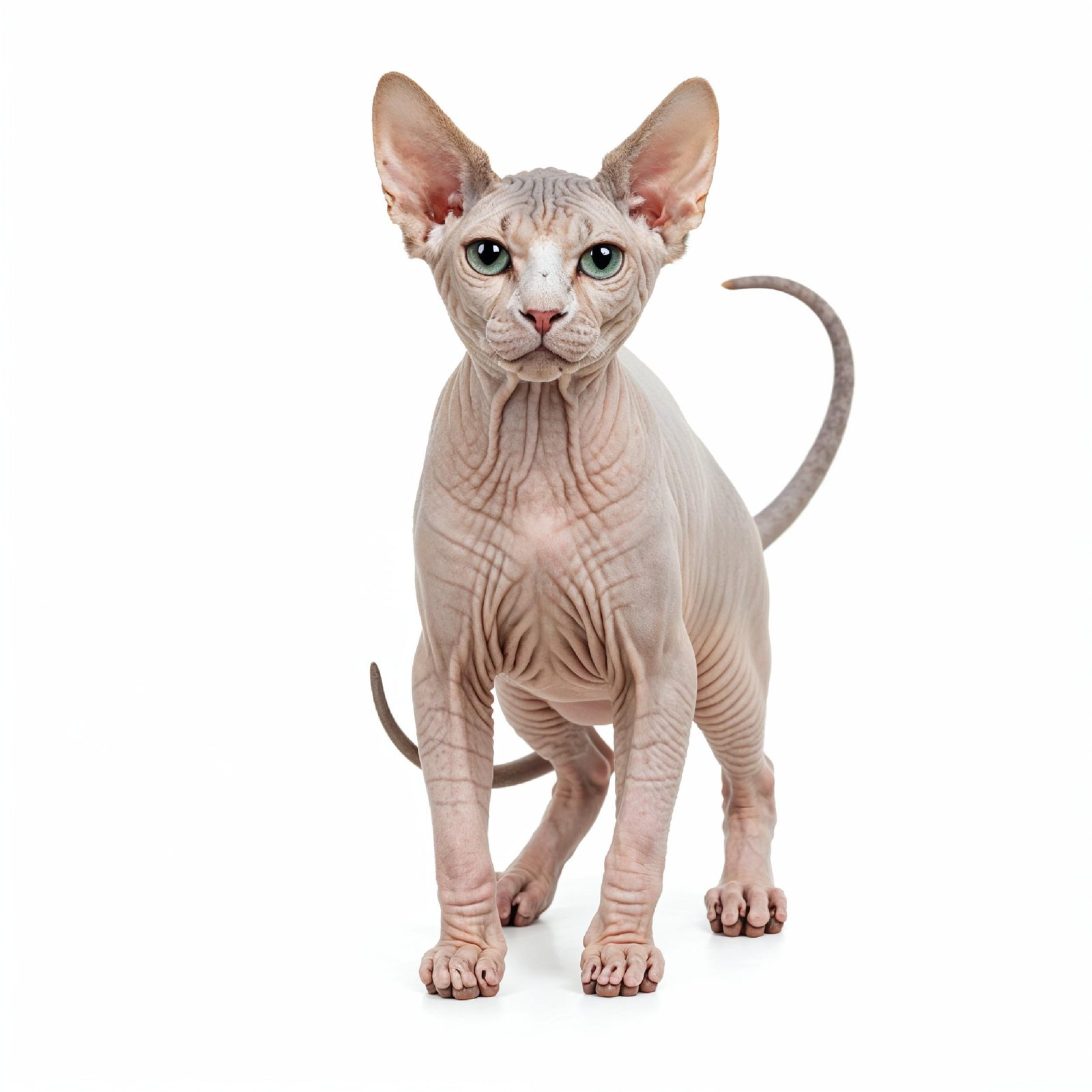 Domestic Cat Isolated on White Background Studio Portrait