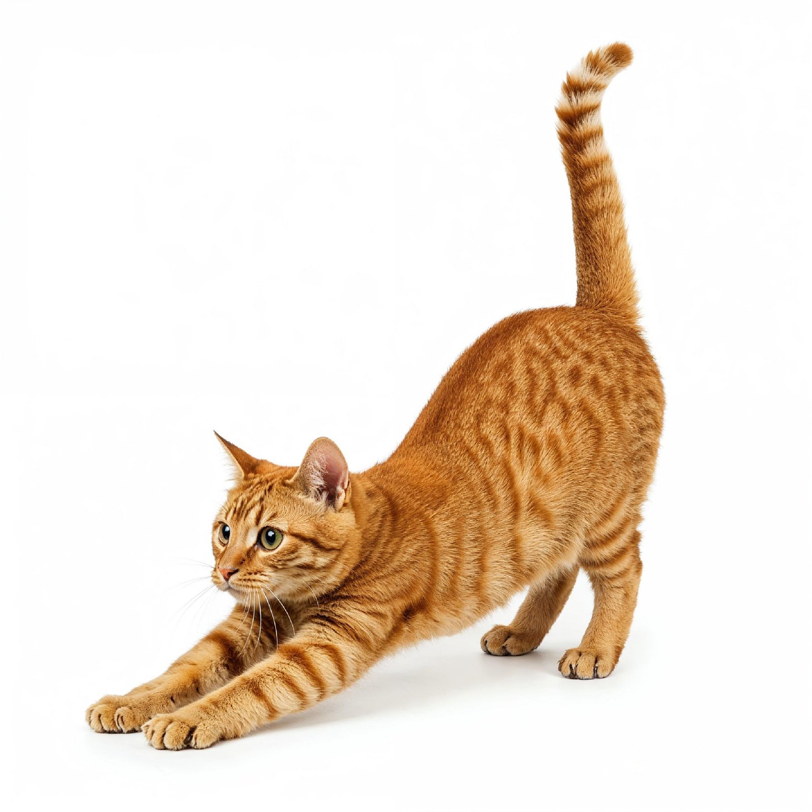 Domestic Cat Isolated on White Background Studio Portrait
