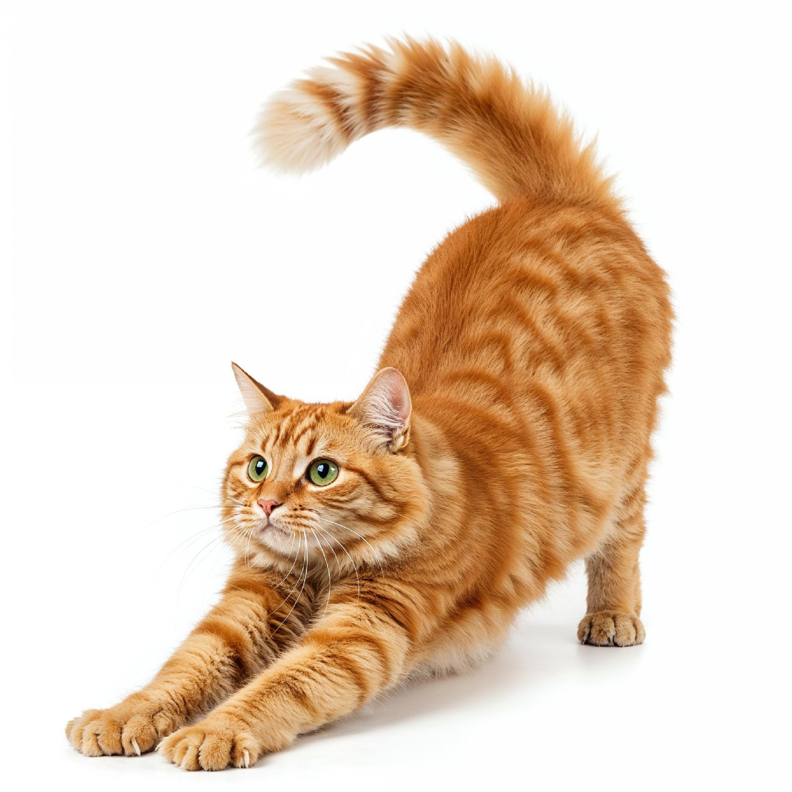 Domestic Cat Isolated on White Background Studio Portrait