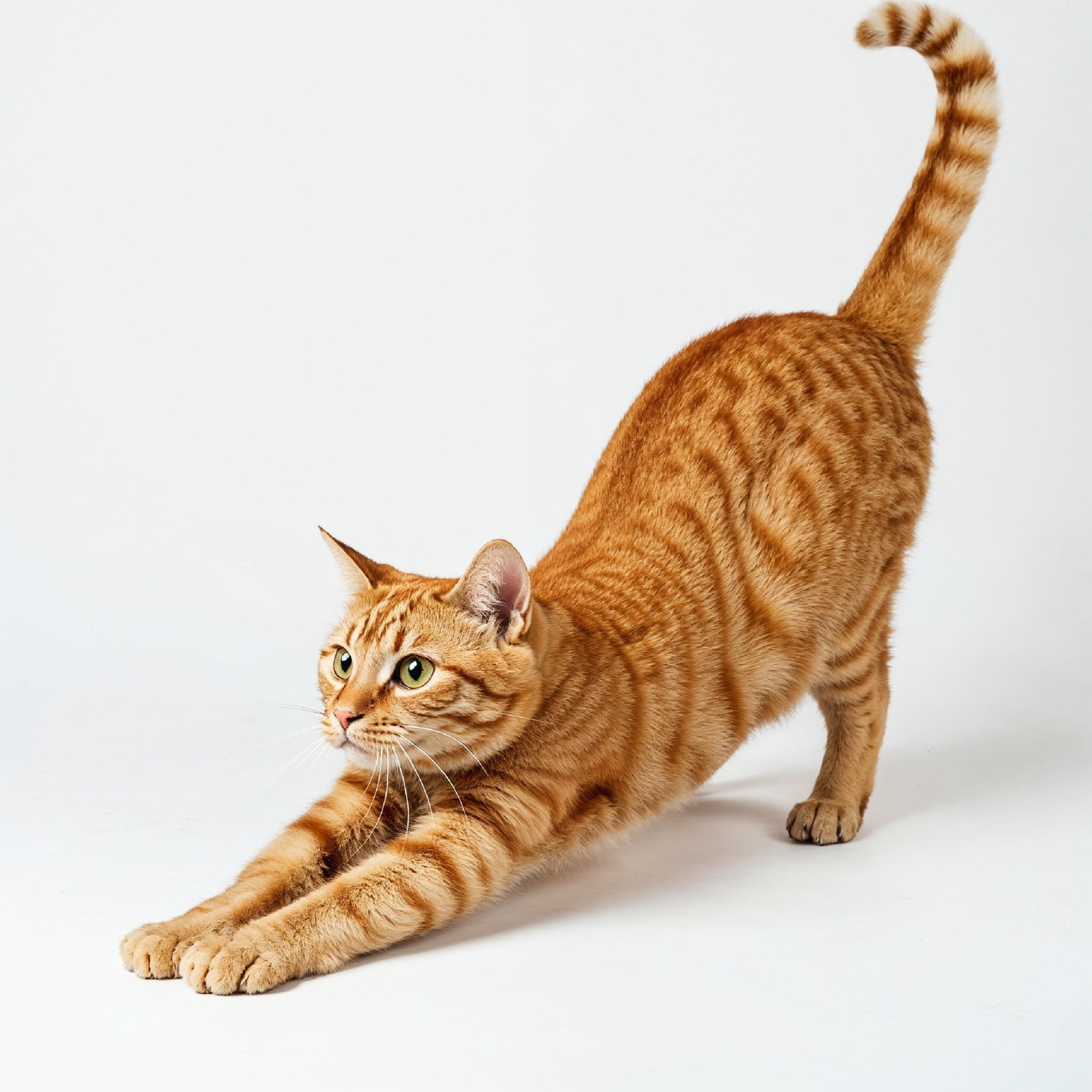 Domestic Cat Isolated on White Background Studio Portrait