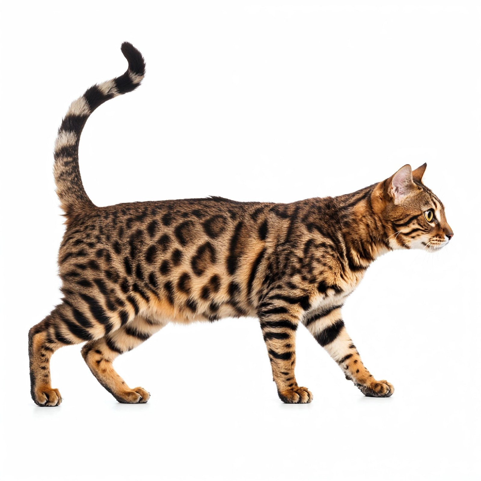 Domestic Cat Isolated on White Background Studio Portrait
