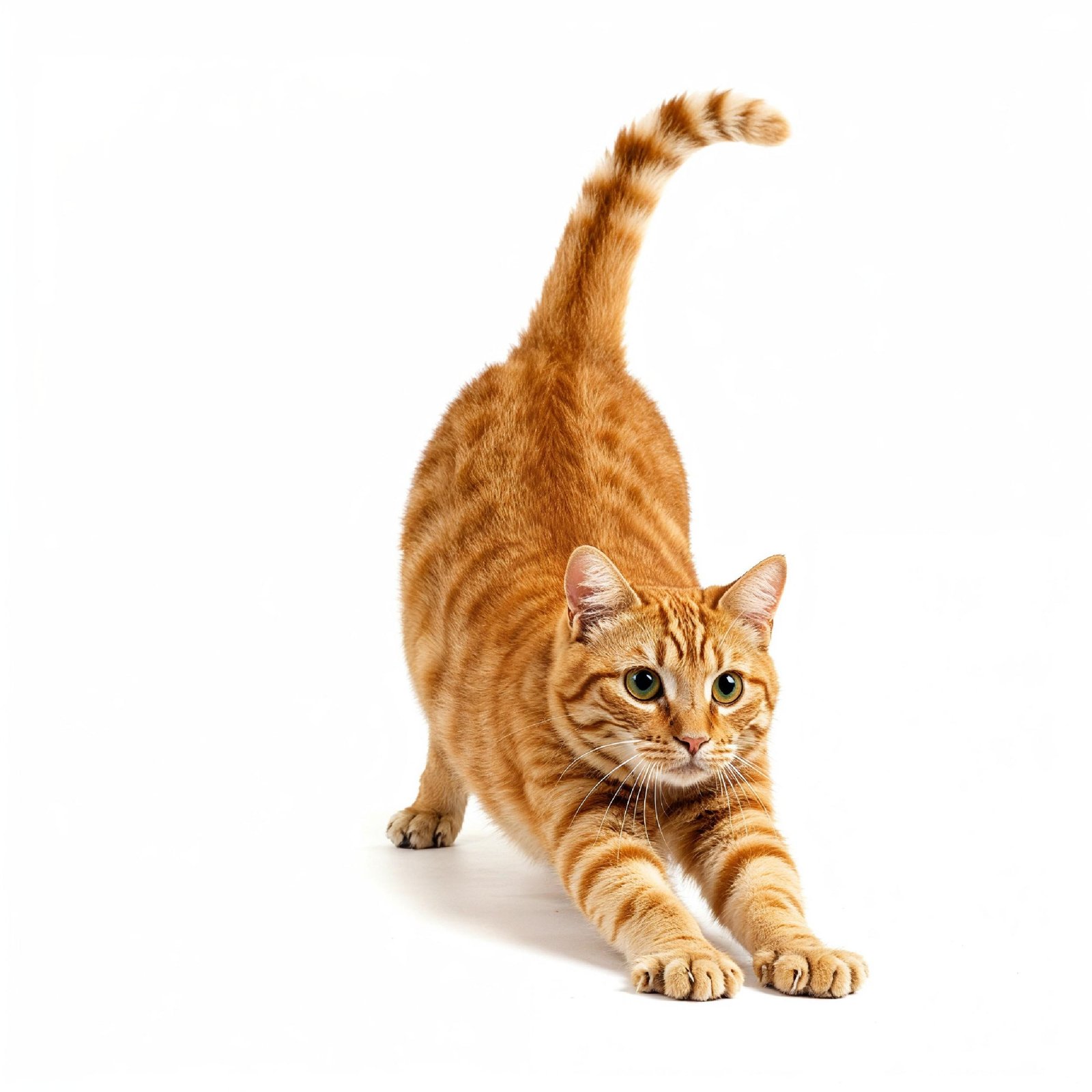 Domestic Cat Isolated on White Background Studio Portrait