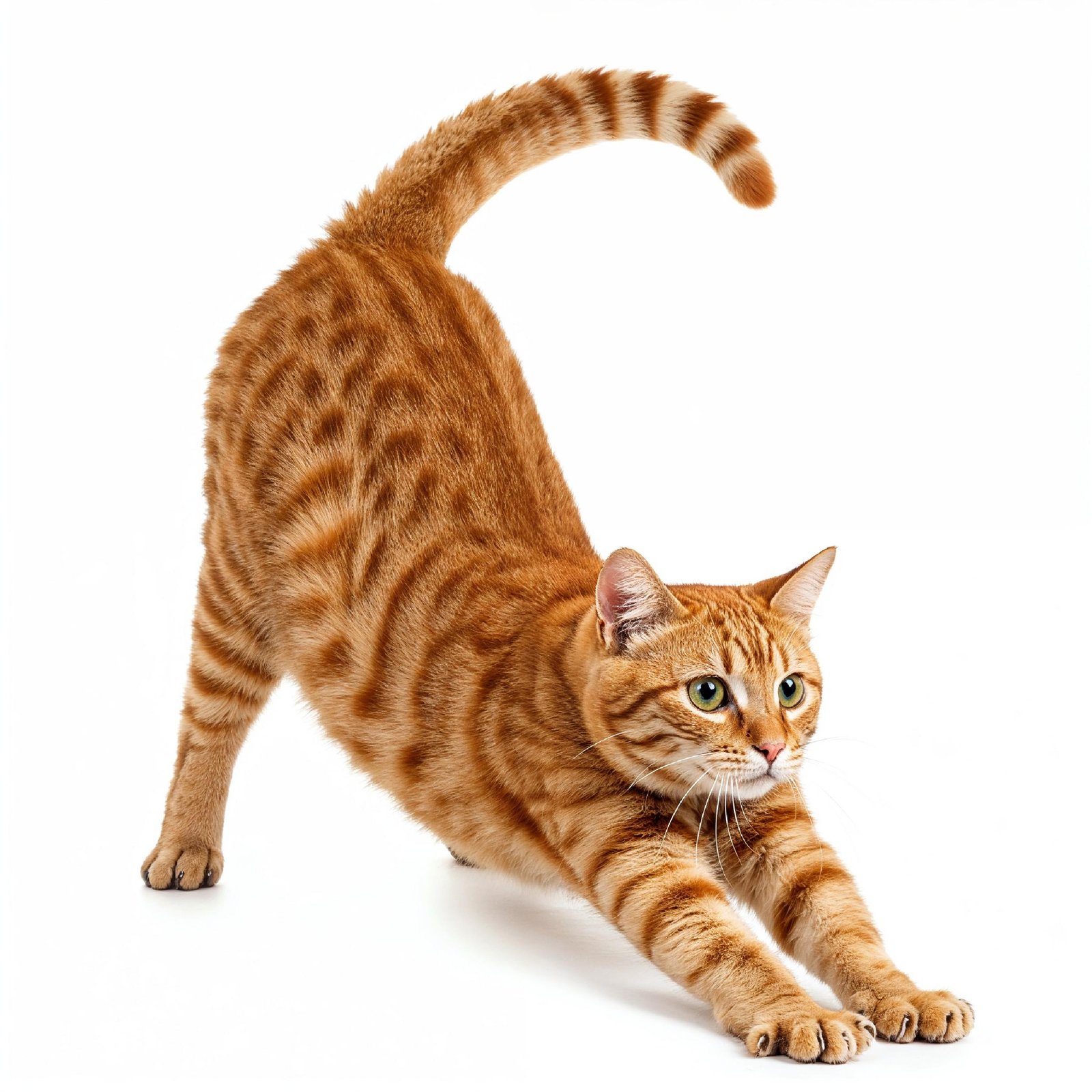 Domestic Cat Isolated on White Background Studio Portrait
