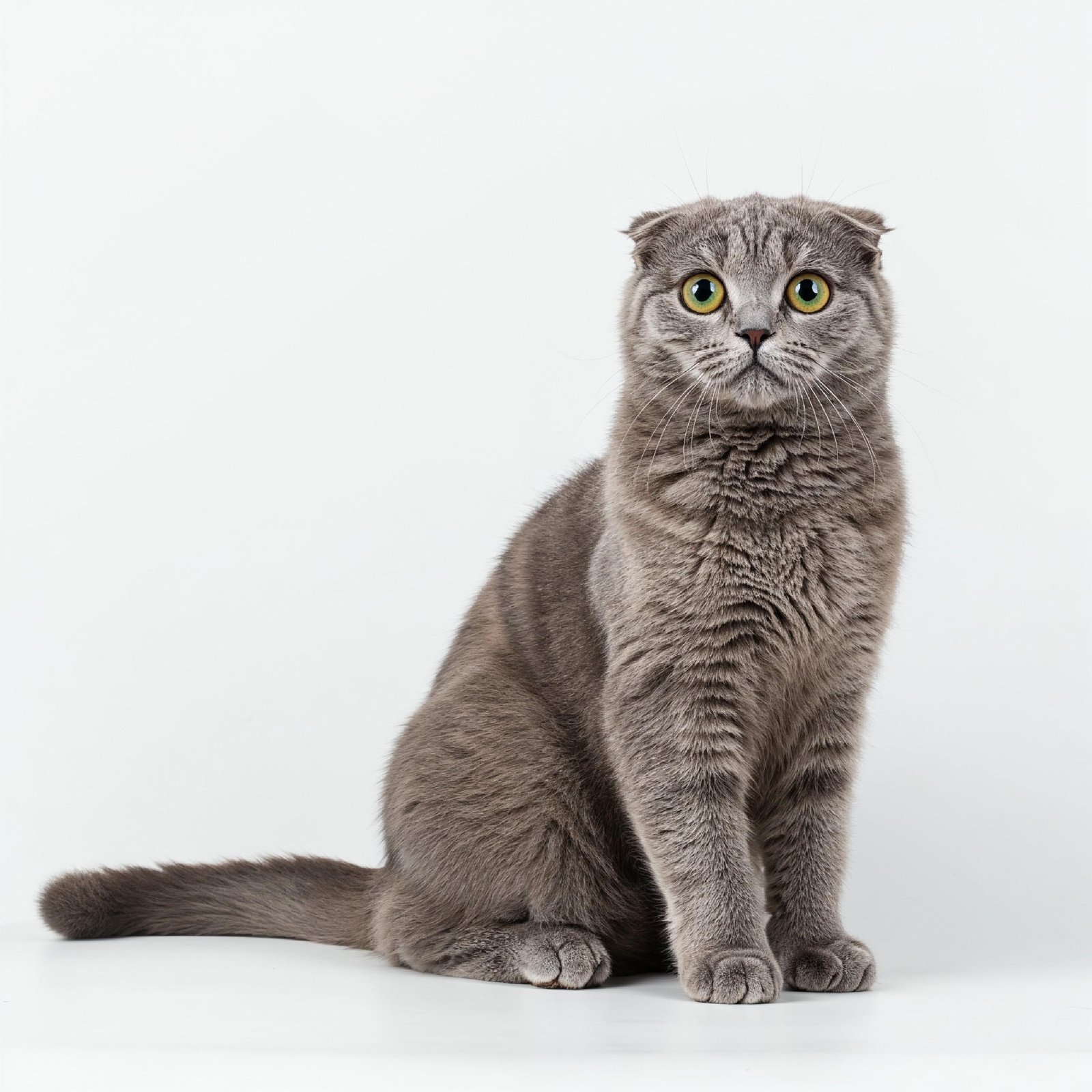 Domestic Cat Isolated on White Background Studio Portrait