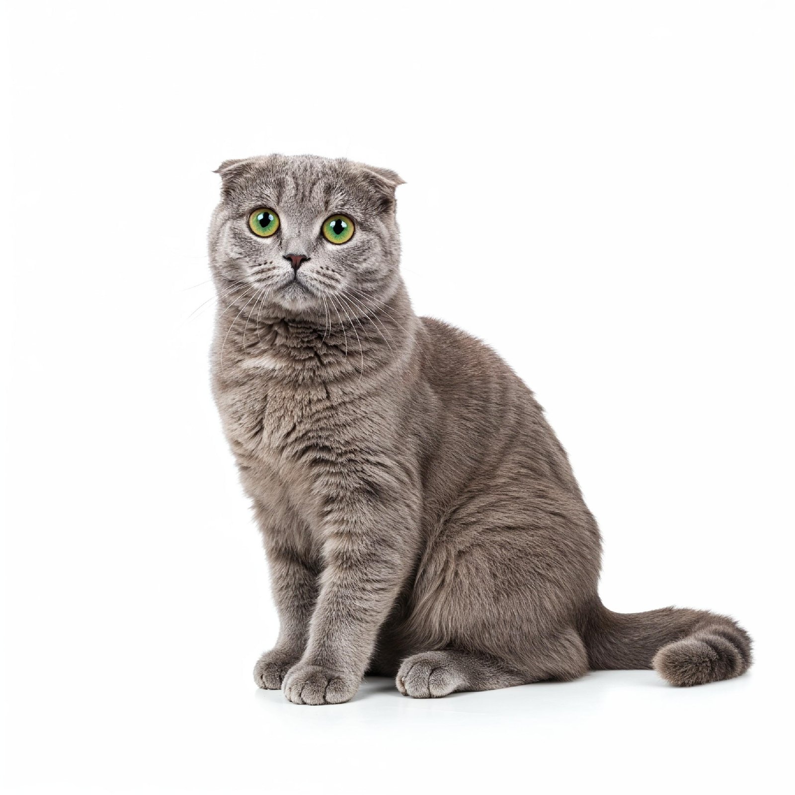 Domestic Cat Isolated on White Background Studio Portrait