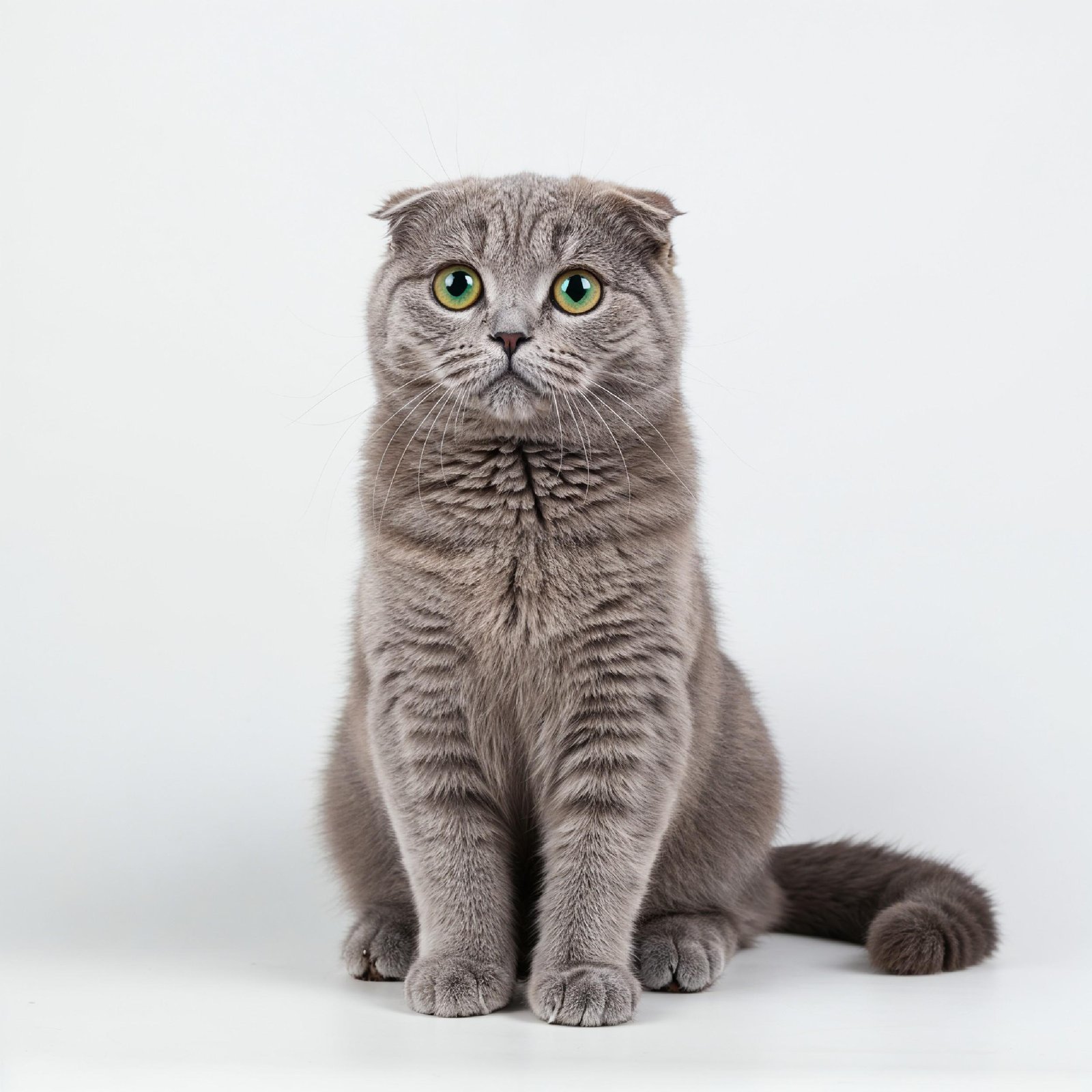 Domestic Cat Isolated on White Background Studio Portrait
