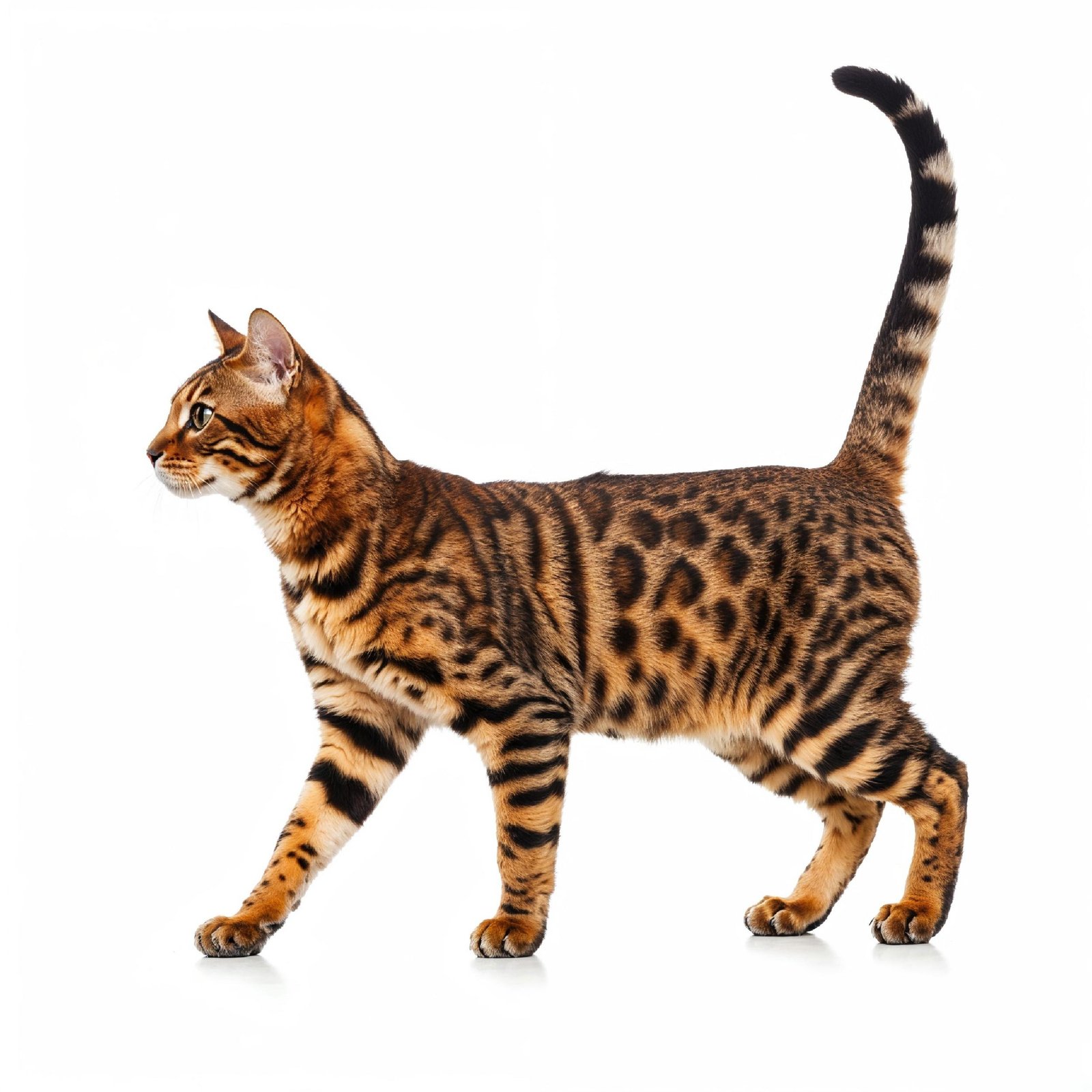 Domestic Cat Isolated on White Background Studio Portrait
