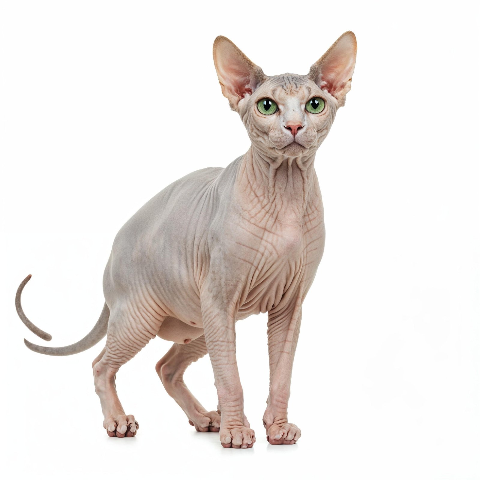 Domestic Cat Isolated on White Background Studio Portrait