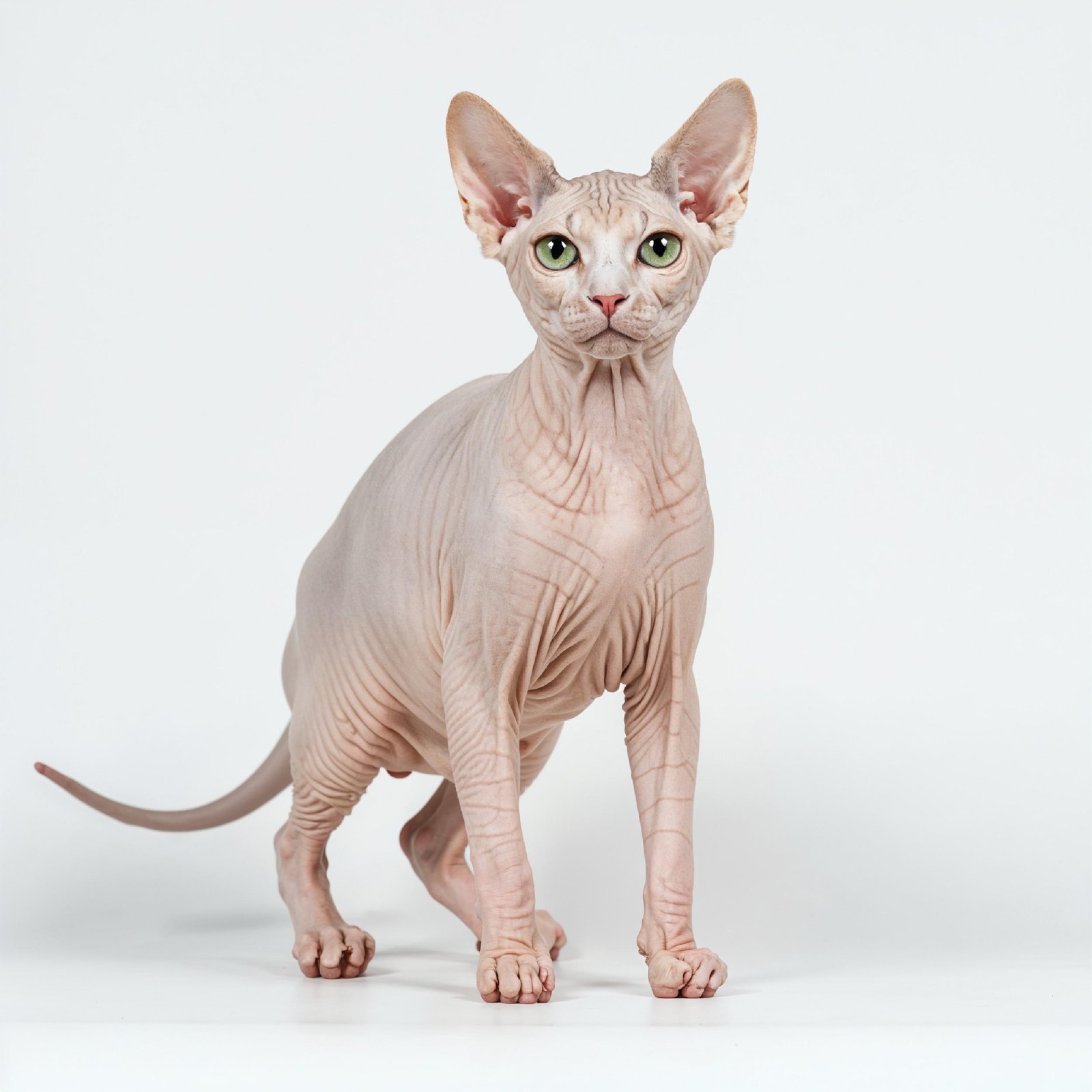 Domestic Cat Isolated on White Background Studio Portrait