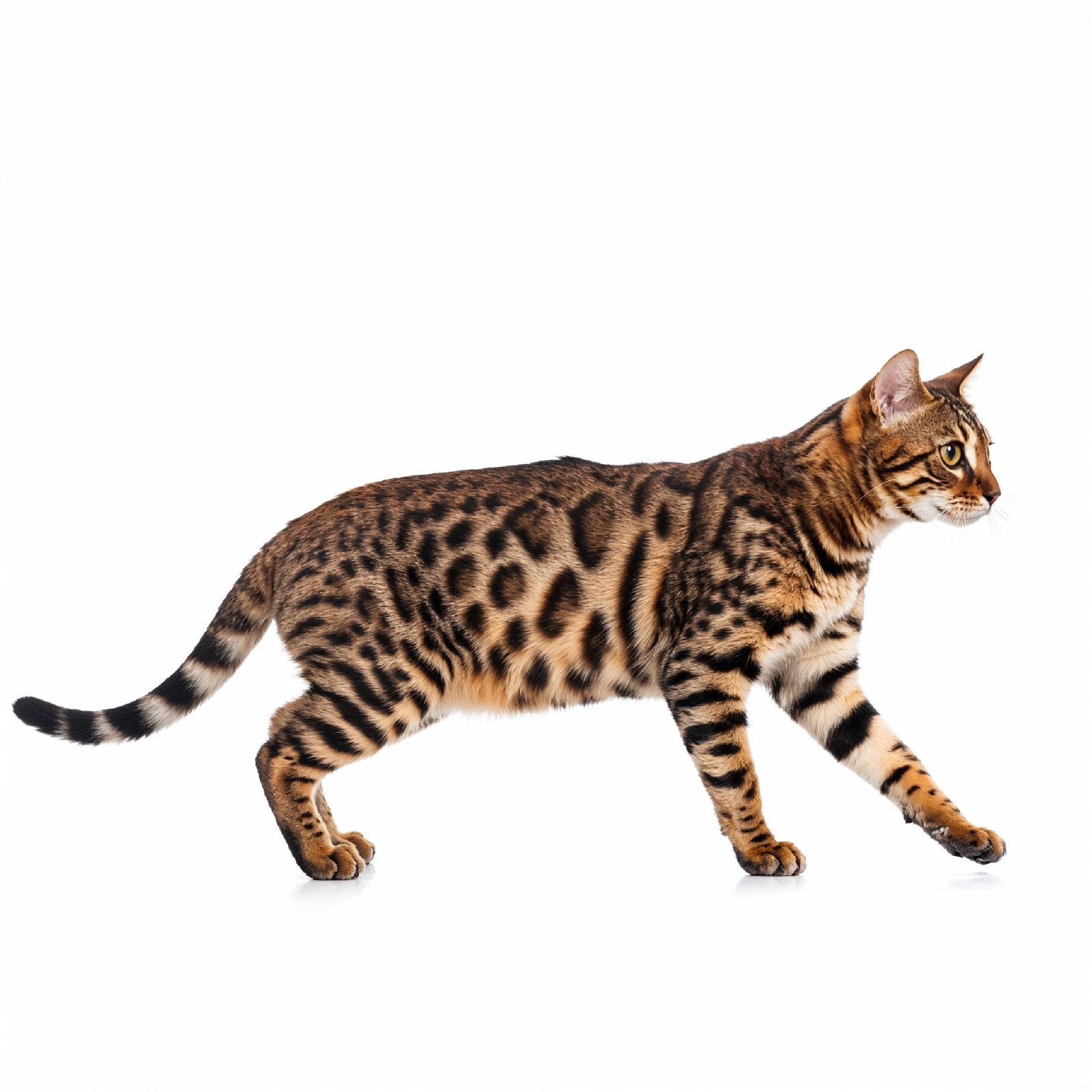 Domestic Cat Isolated on White Background Studio Portrait