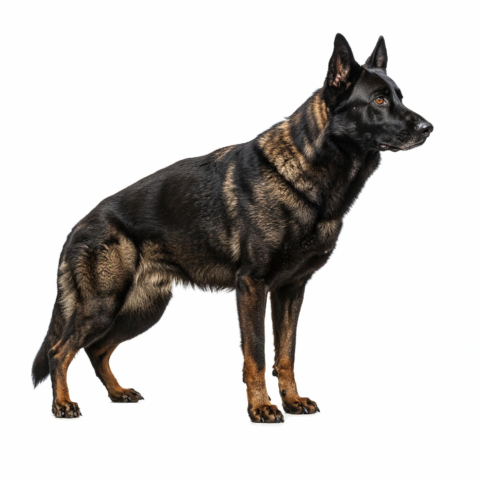 Domestic Dog Isolated on White Background Studio Portrait