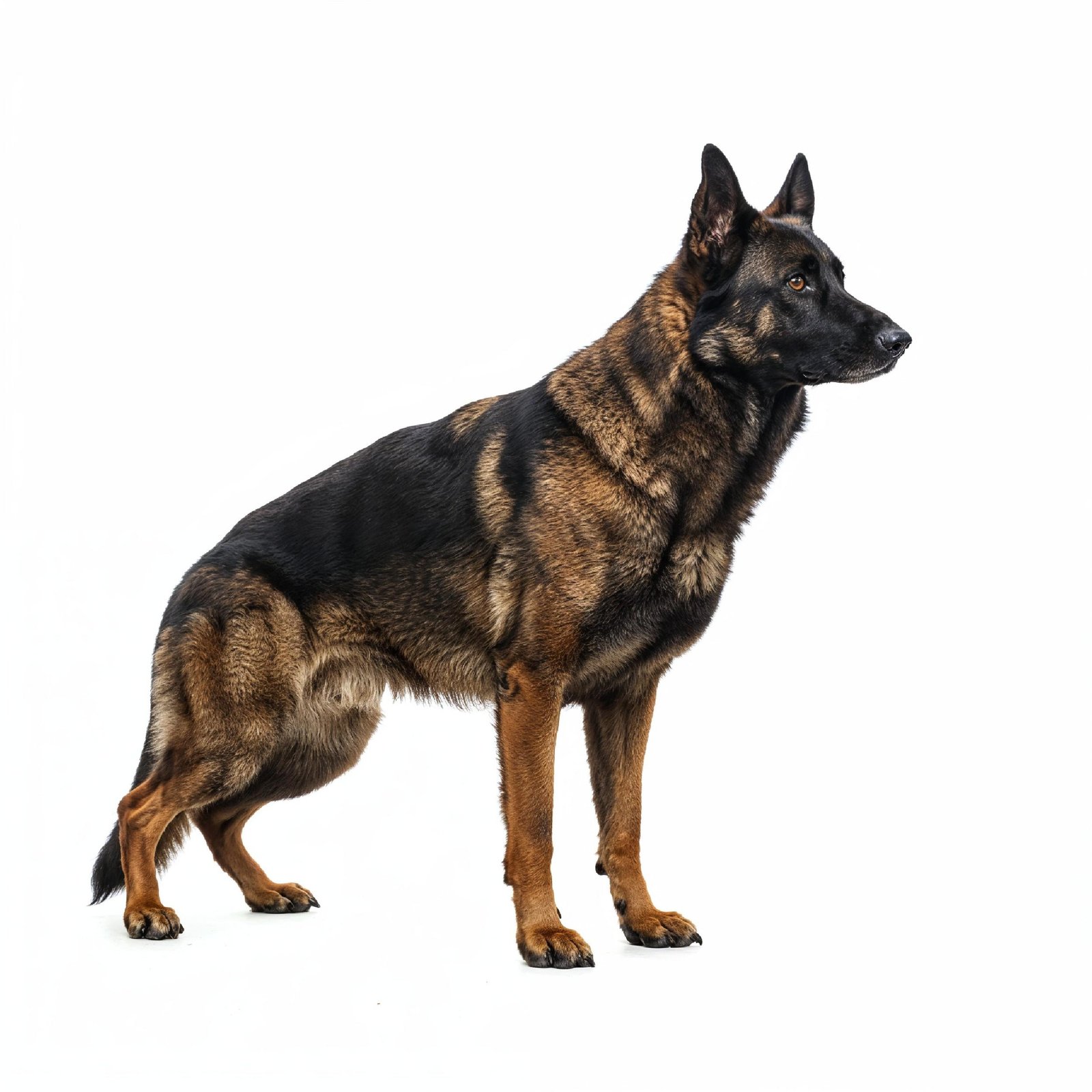 Domestic Dog Isolated on White Background Studio Portrait