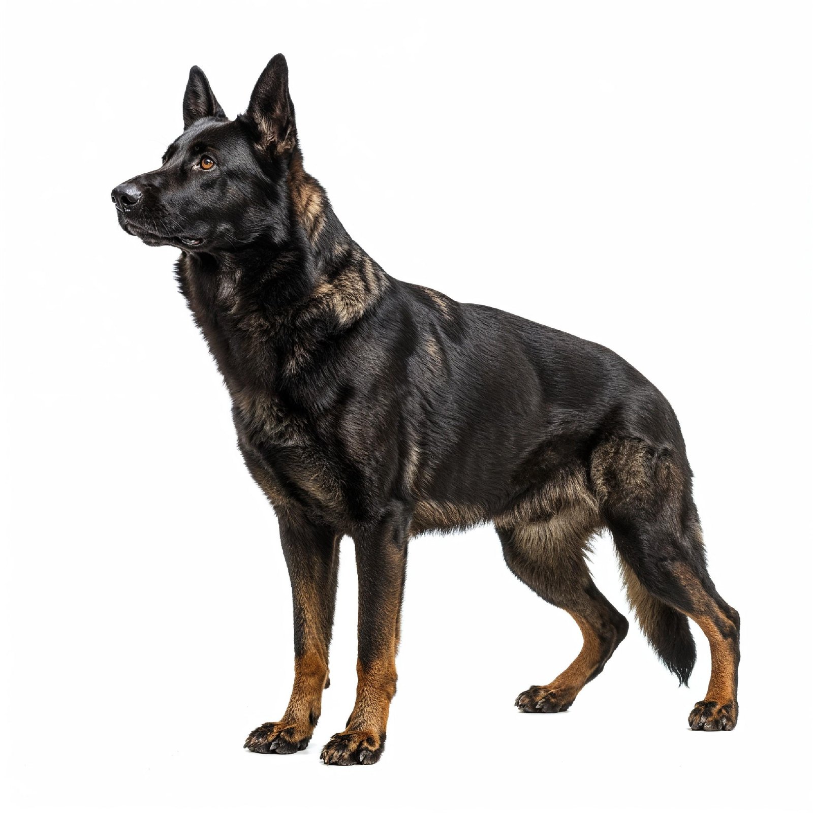 Domestic Dog Isolated on White Background Studio Portrait