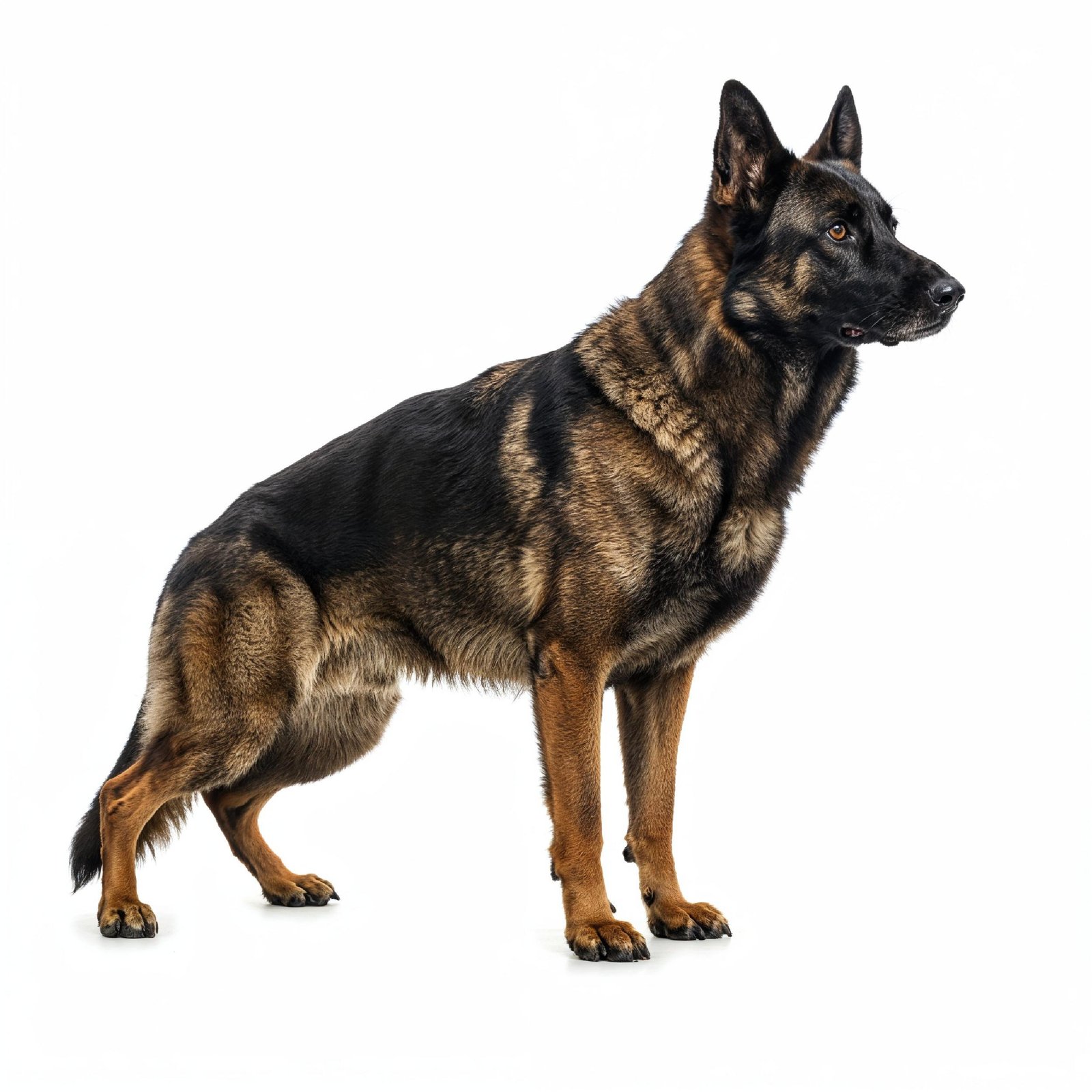 Domestic Dog Isolated on White Background Studio Portrait