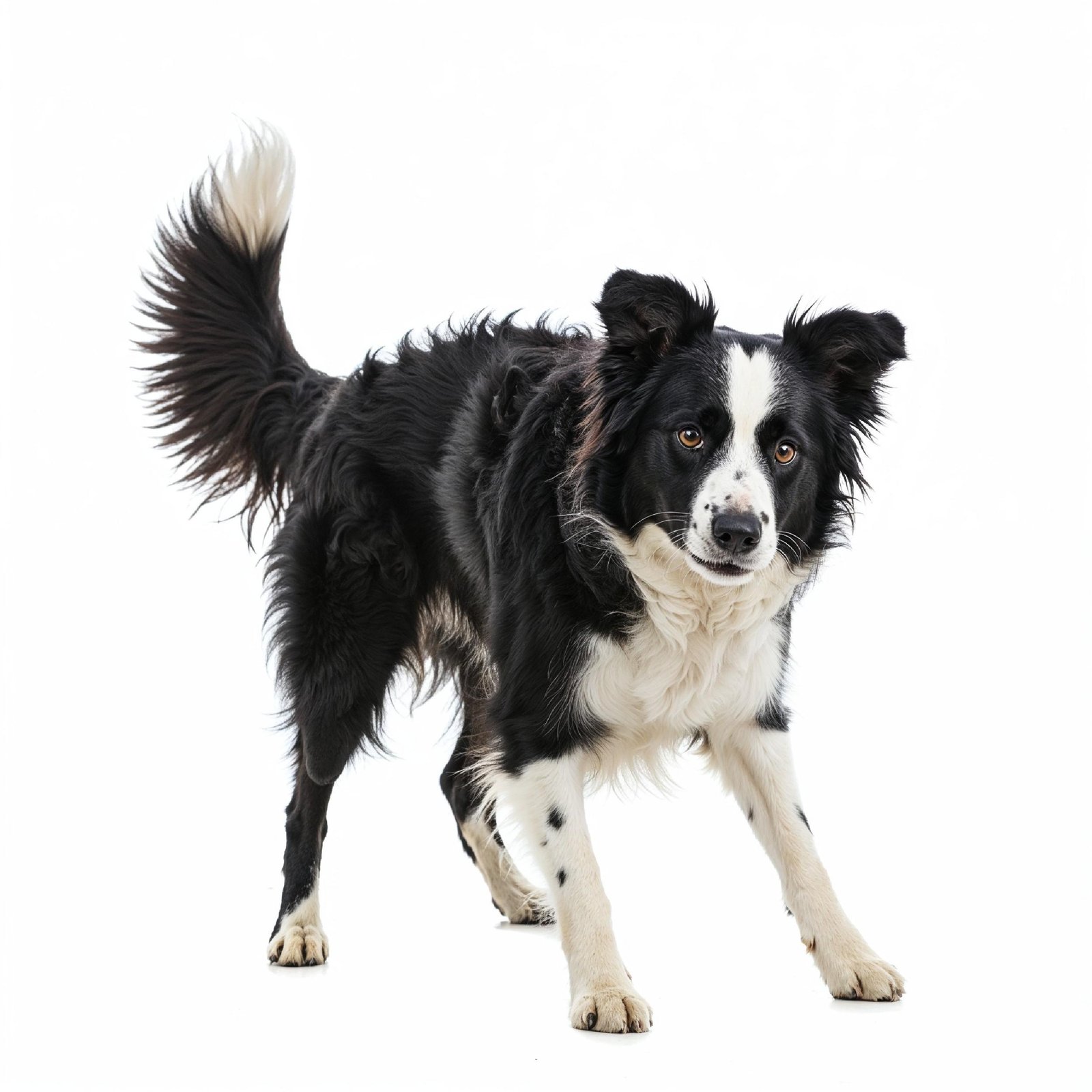 Domestic Dog Isolated on White Background Studio Portrait