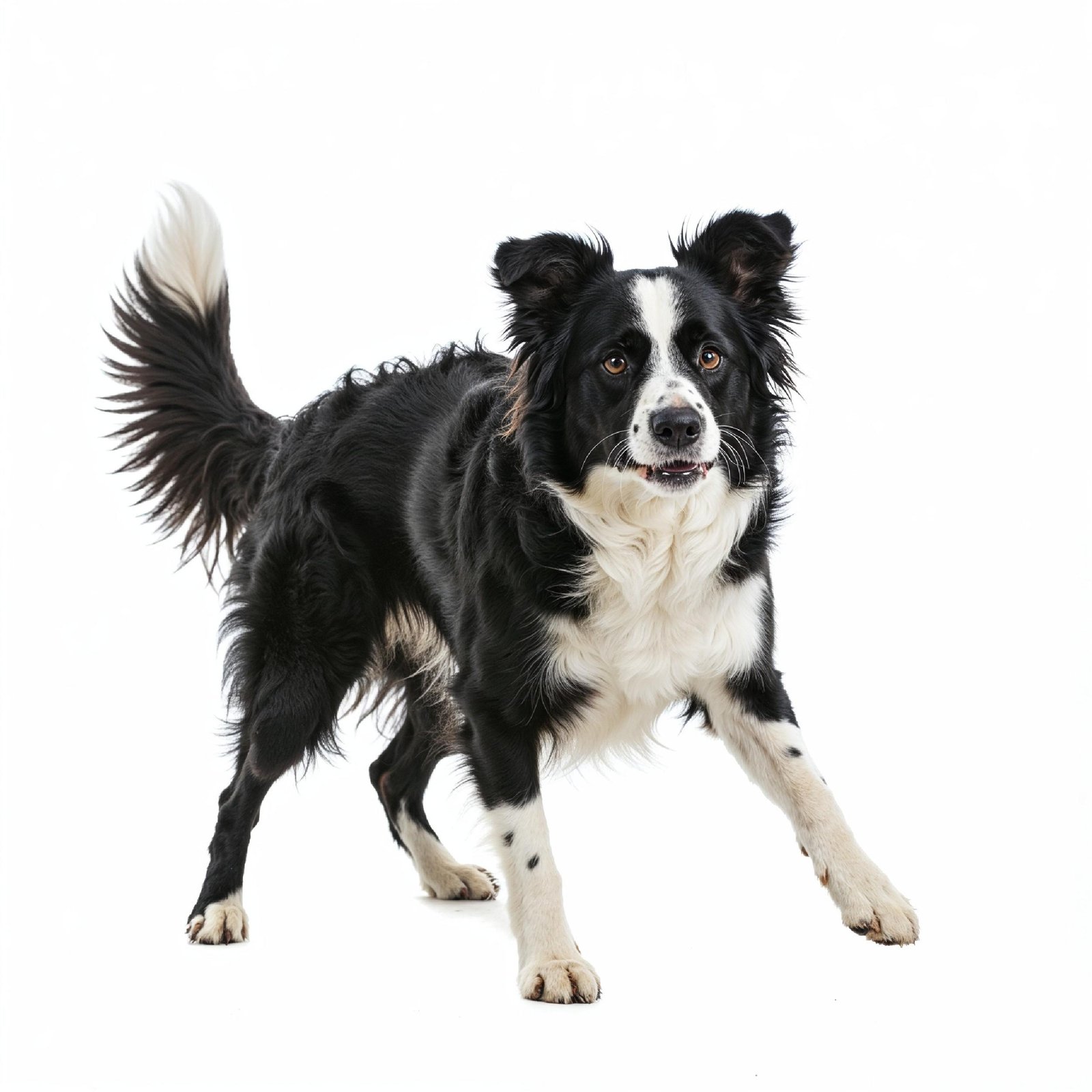 Domestic Dog Isolated on White Background Studio Portrait