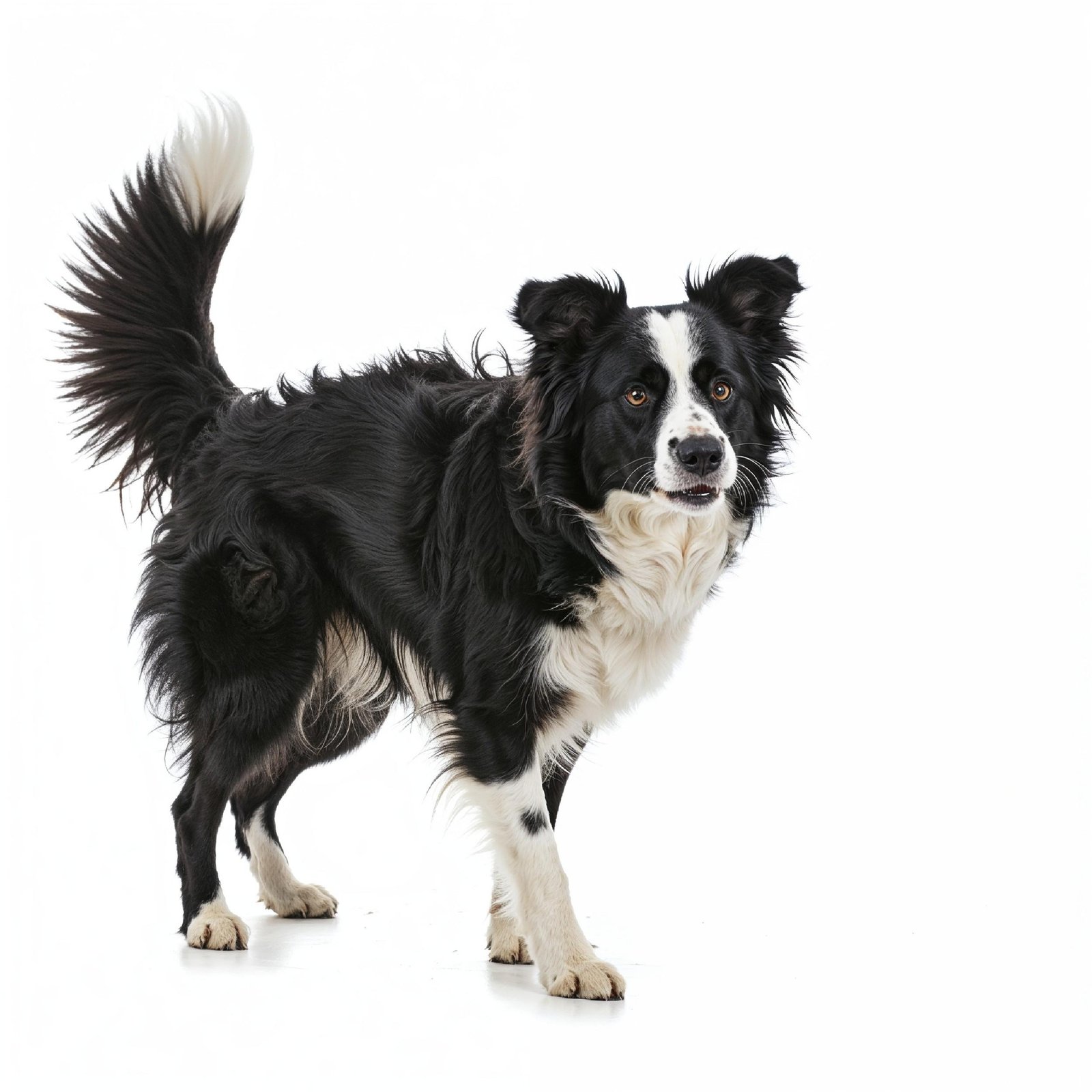 Domestic Dog Isolated on White Background Studio Portrait