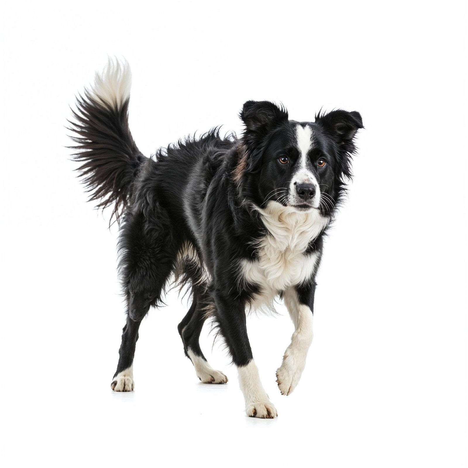 Domestic Dog Isolated on White Background Studio Portrait