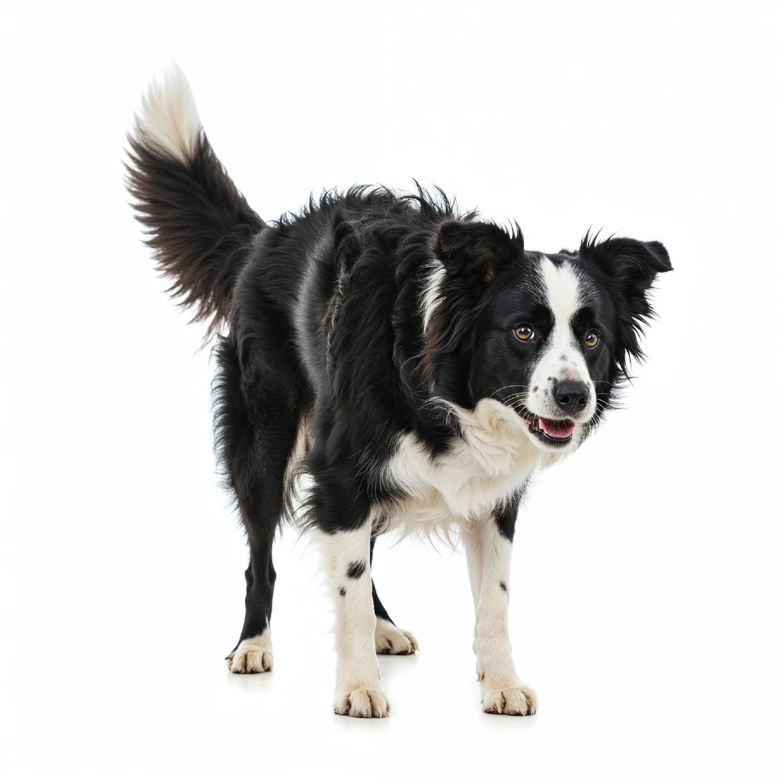 Domestic Dog Isolated on White Background Studio Portrait