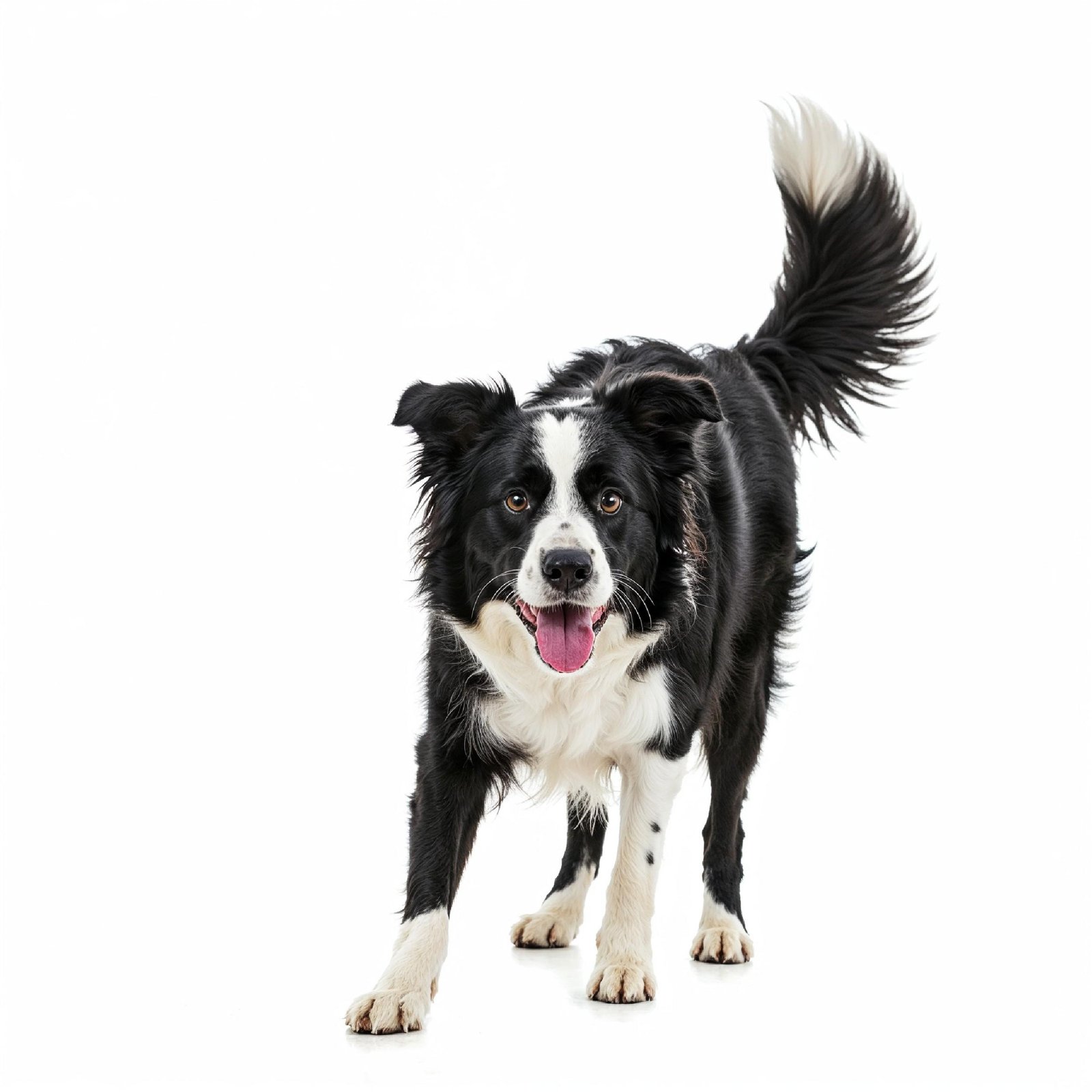 Domestic Dog Isolated on White Background Studio Portrait