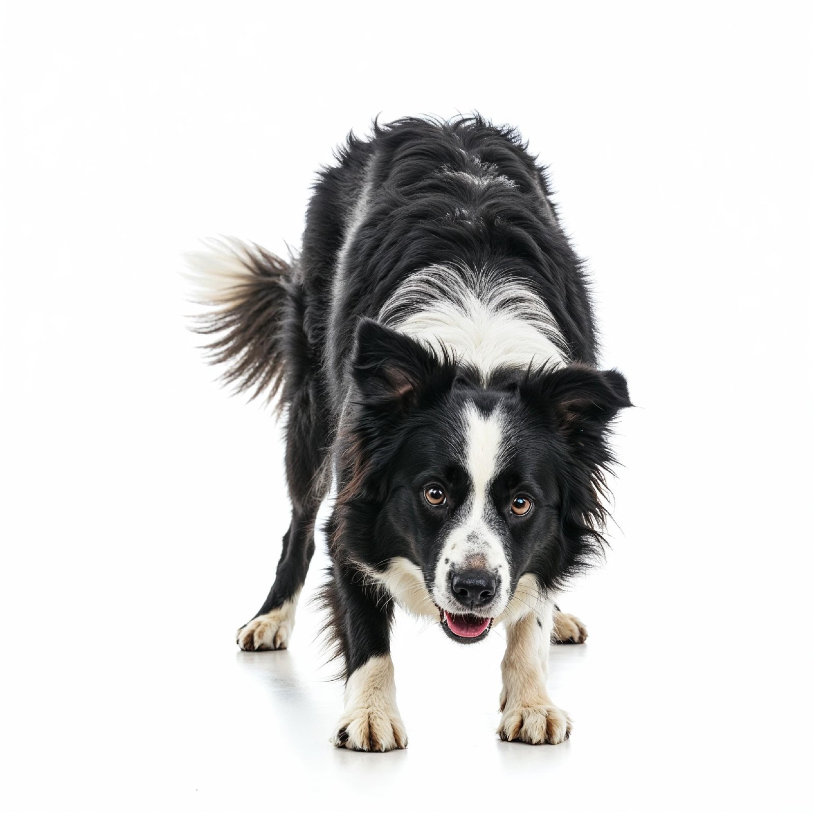 Domestic Dog Isolated on White Background Studio Portrait