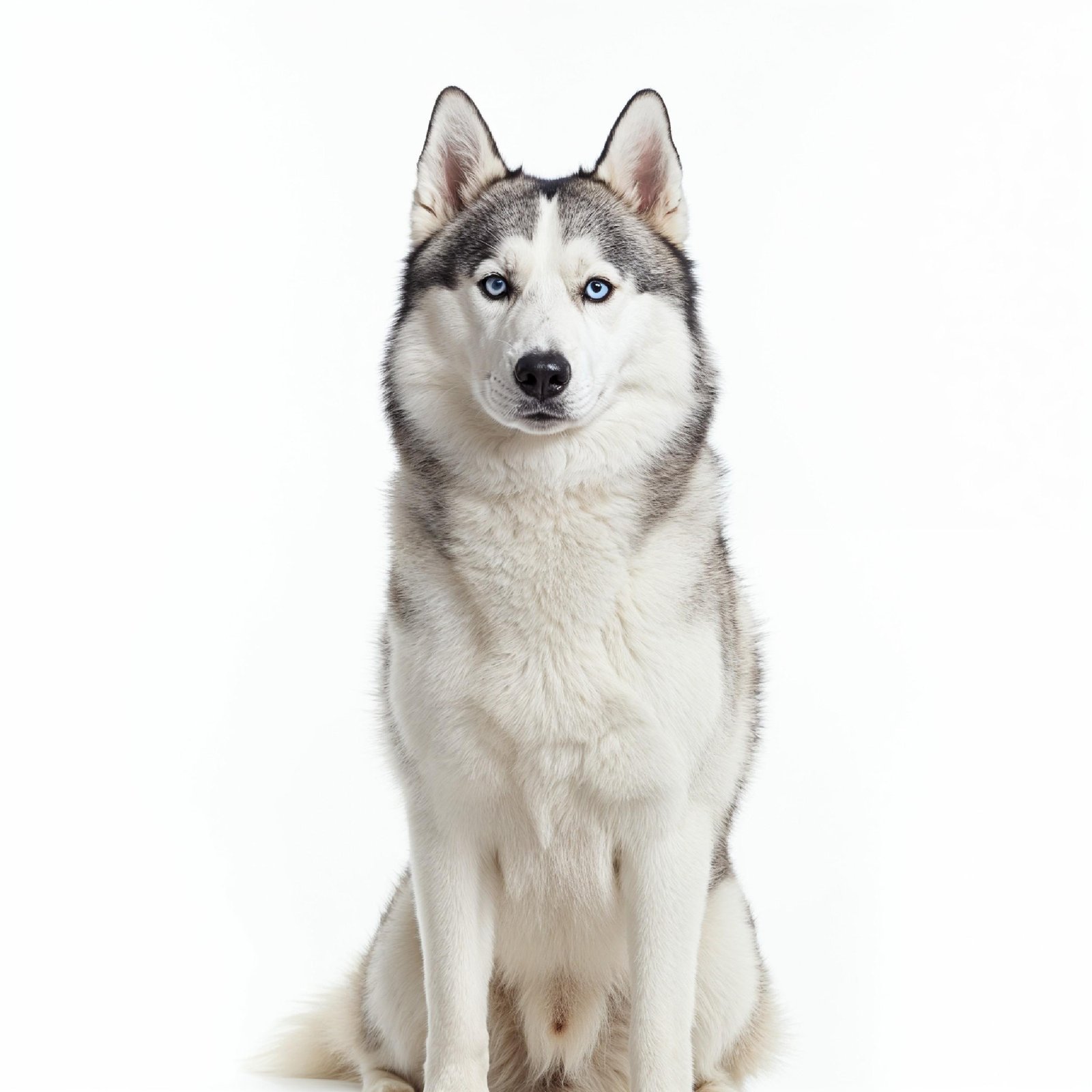 Domestic Dog Isolated on White Background Studio Portrait