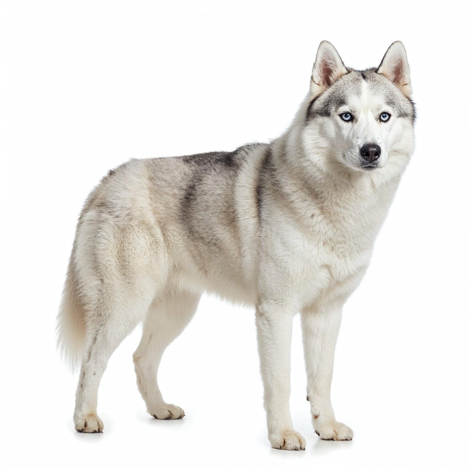 Domestic Dog Isolated on White Background Studio Portrait