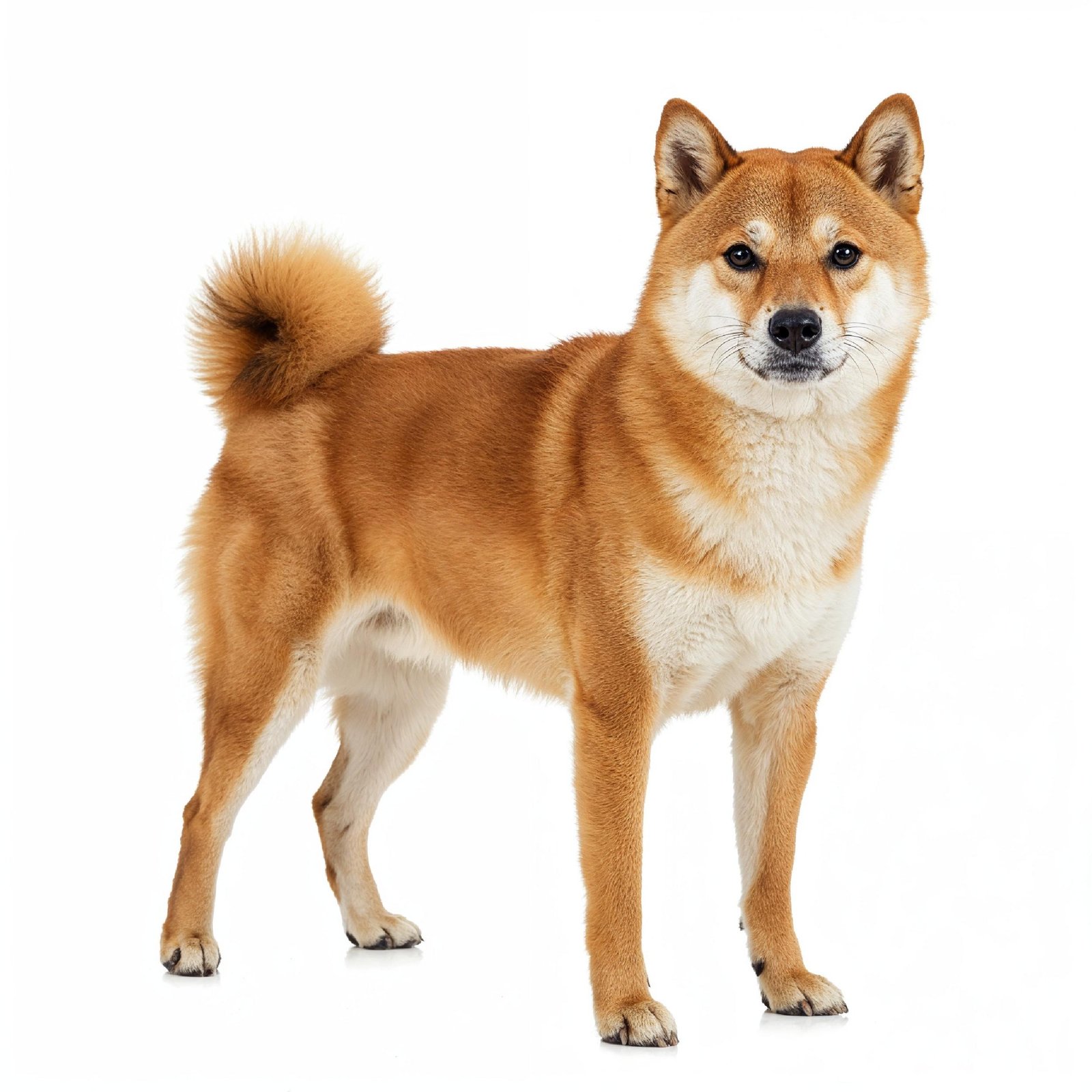 Domestic Dog Isolated on White Background Studio Portrait