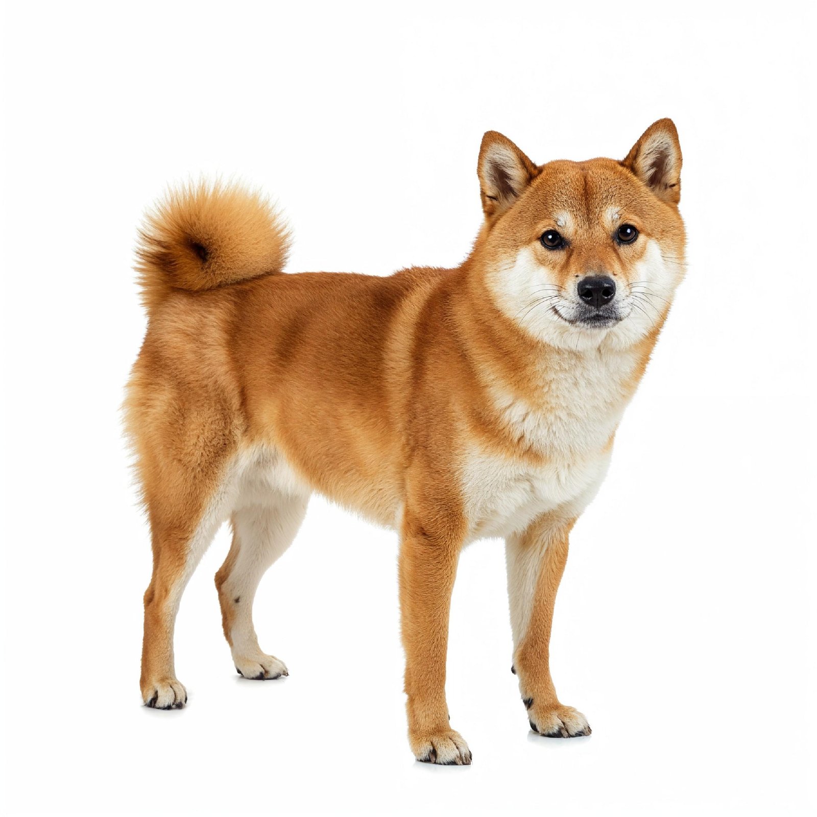 Domestic Dog Isolated on White Background Studio Portrait