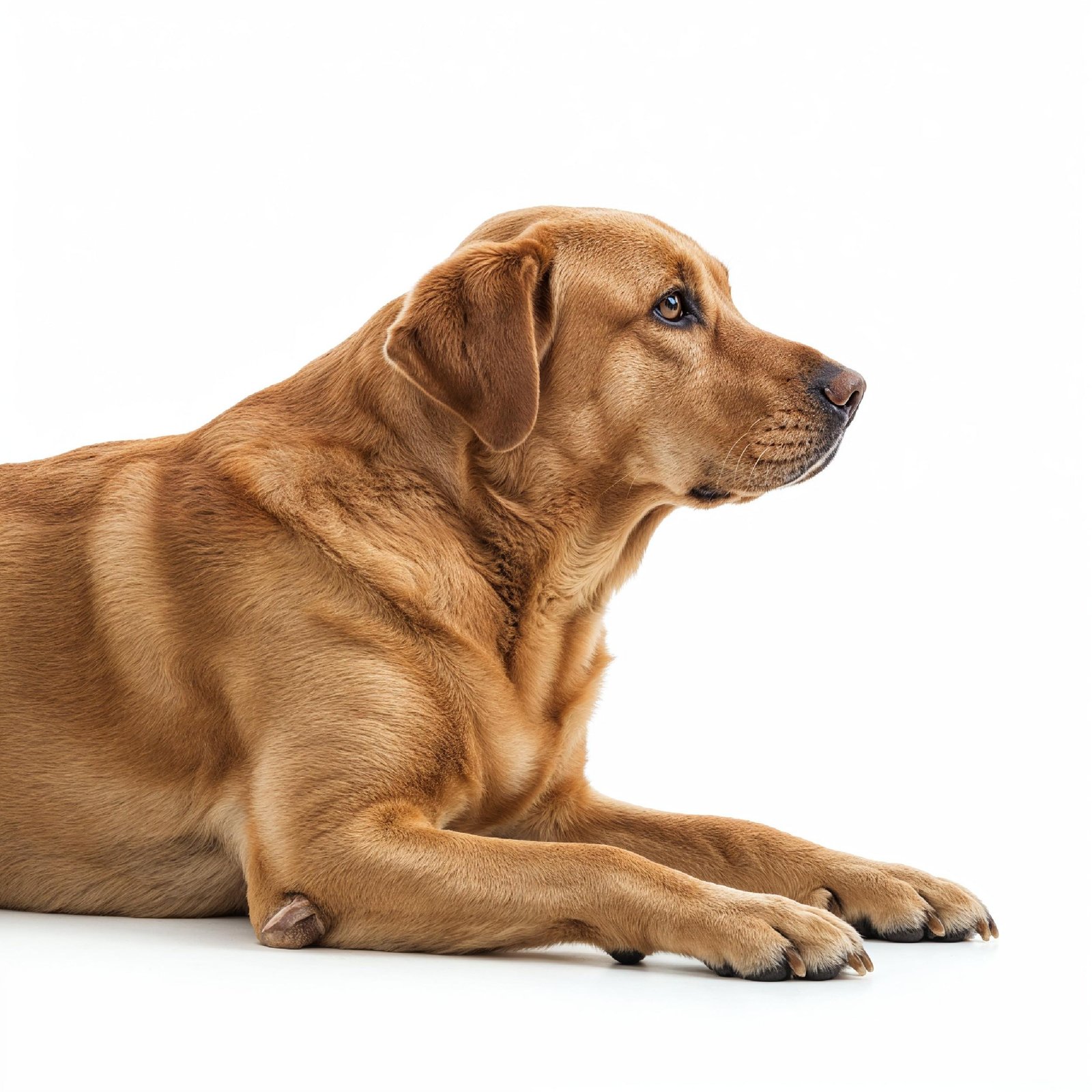Domestic Dog Isolated on White Background Studio Portrait