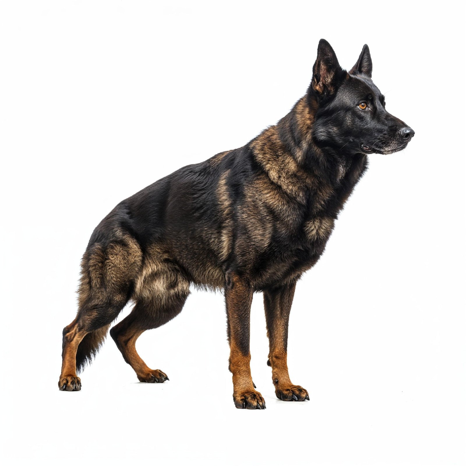 Domestic Dog Isolated on White Background Studio Portrait