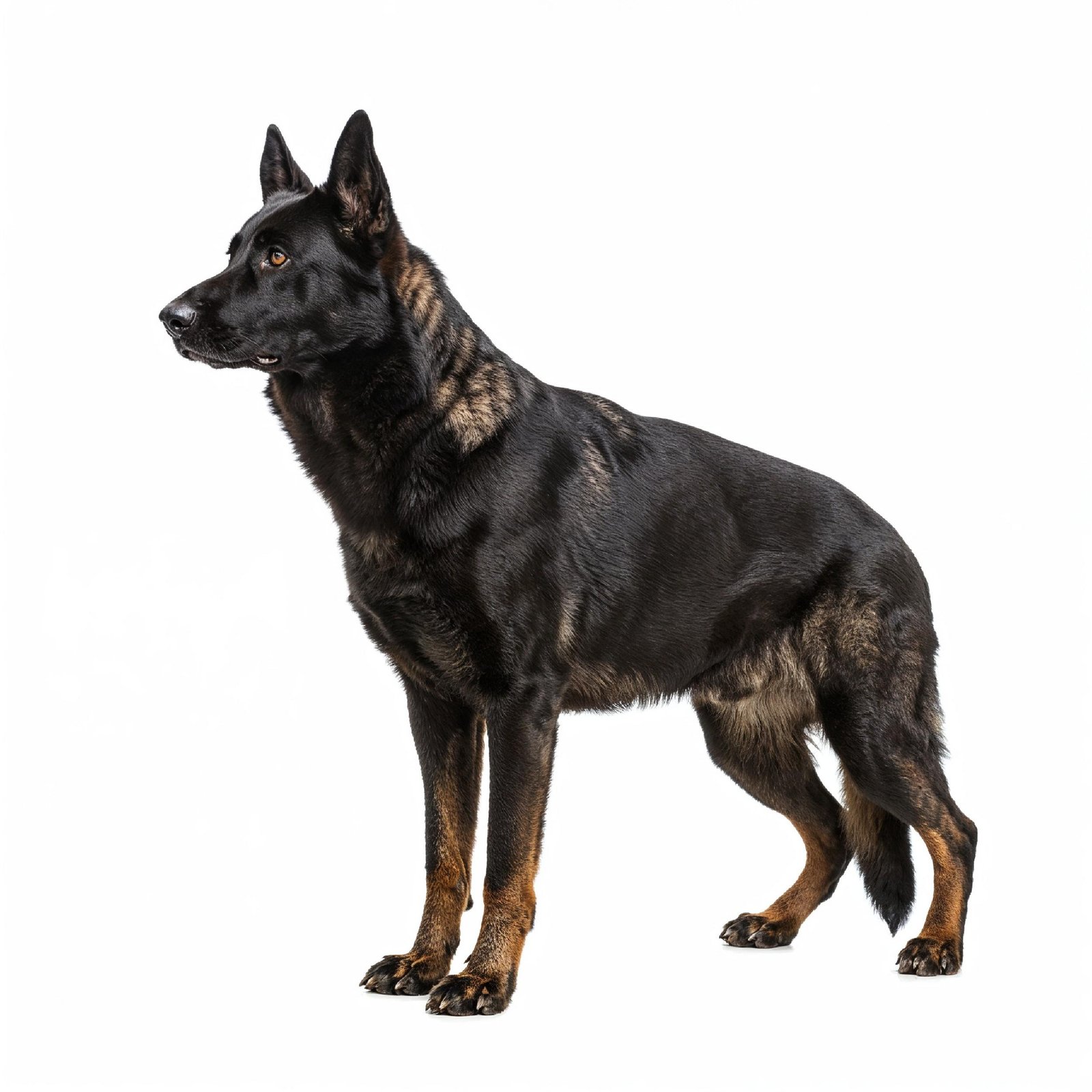 Domestic Dog Isolated on White Background Studio Portrait