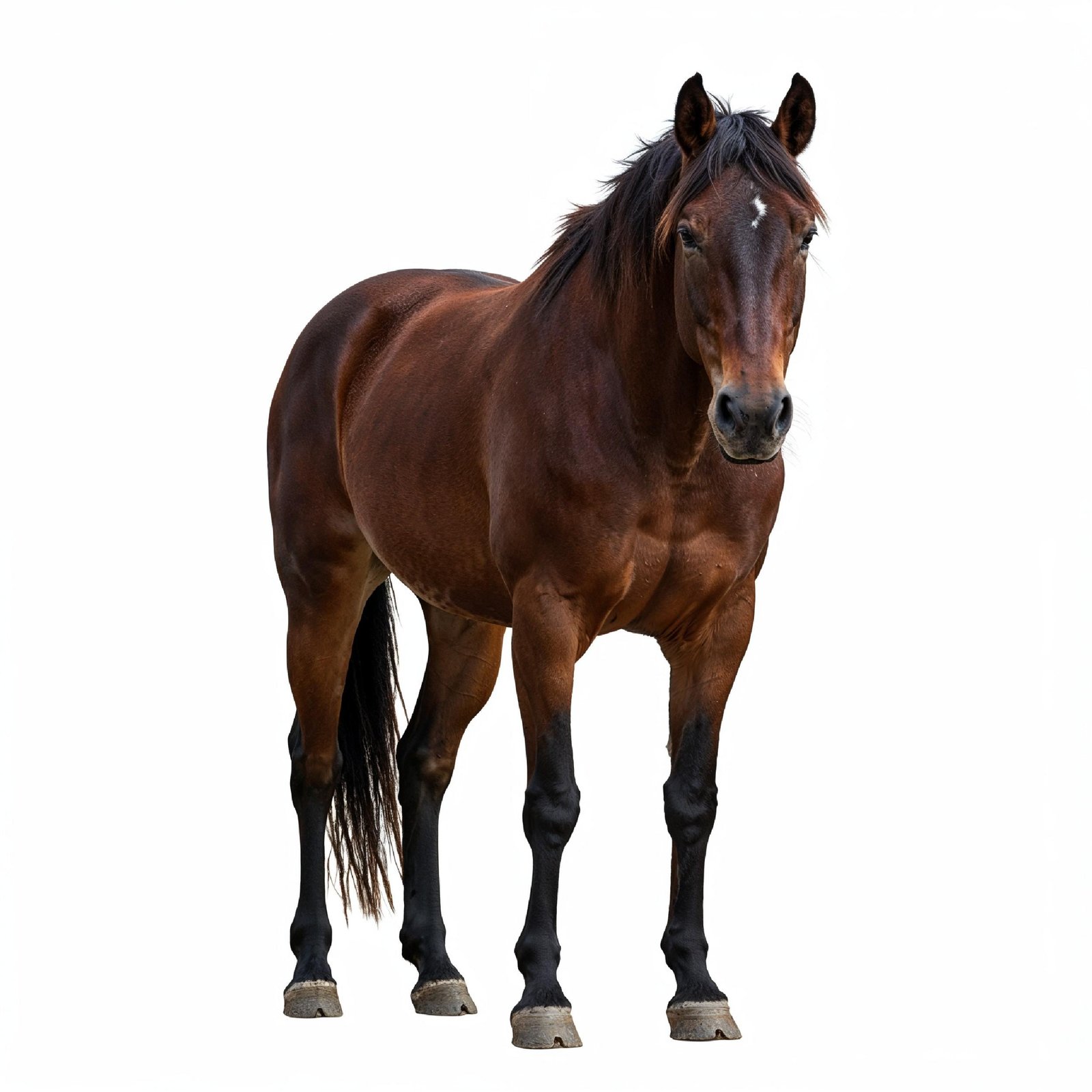Horse Isolated on White Background Elegant Equine Studio Portrait