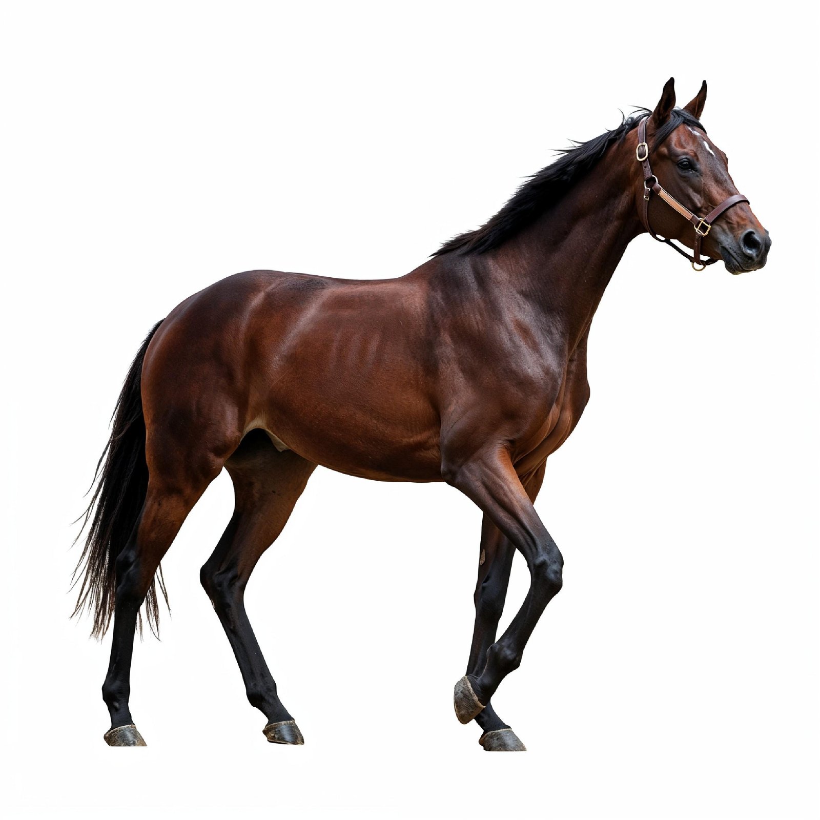 Horse Isolated on White Background Elegant Equine Studio Portrait