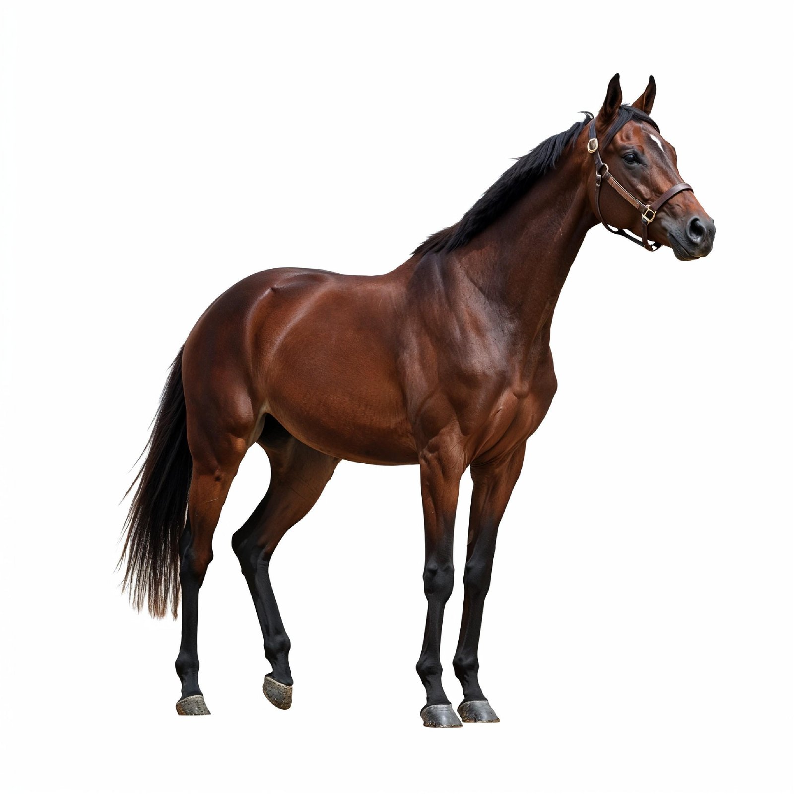 Horse Isolated on White Background Elegant Equine Studio Portrait