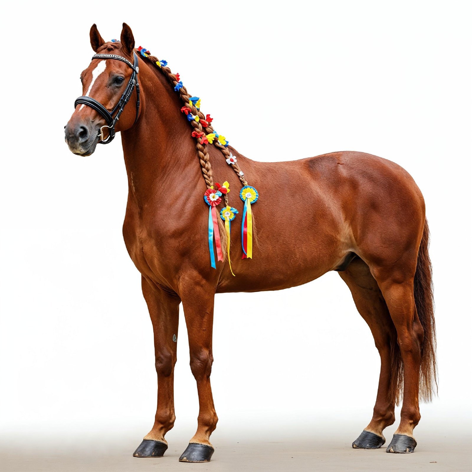 Horse Isolated on White Background Elegant Equine Studio Portrait