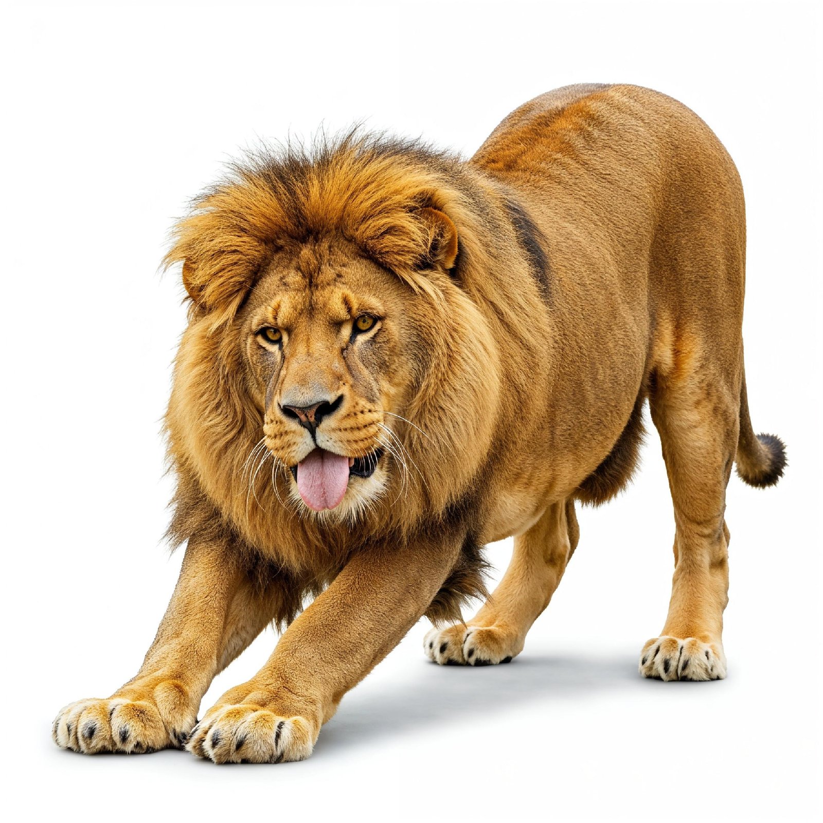 Lion Isolated on White Background Majestic Wildlife Animal Portrait