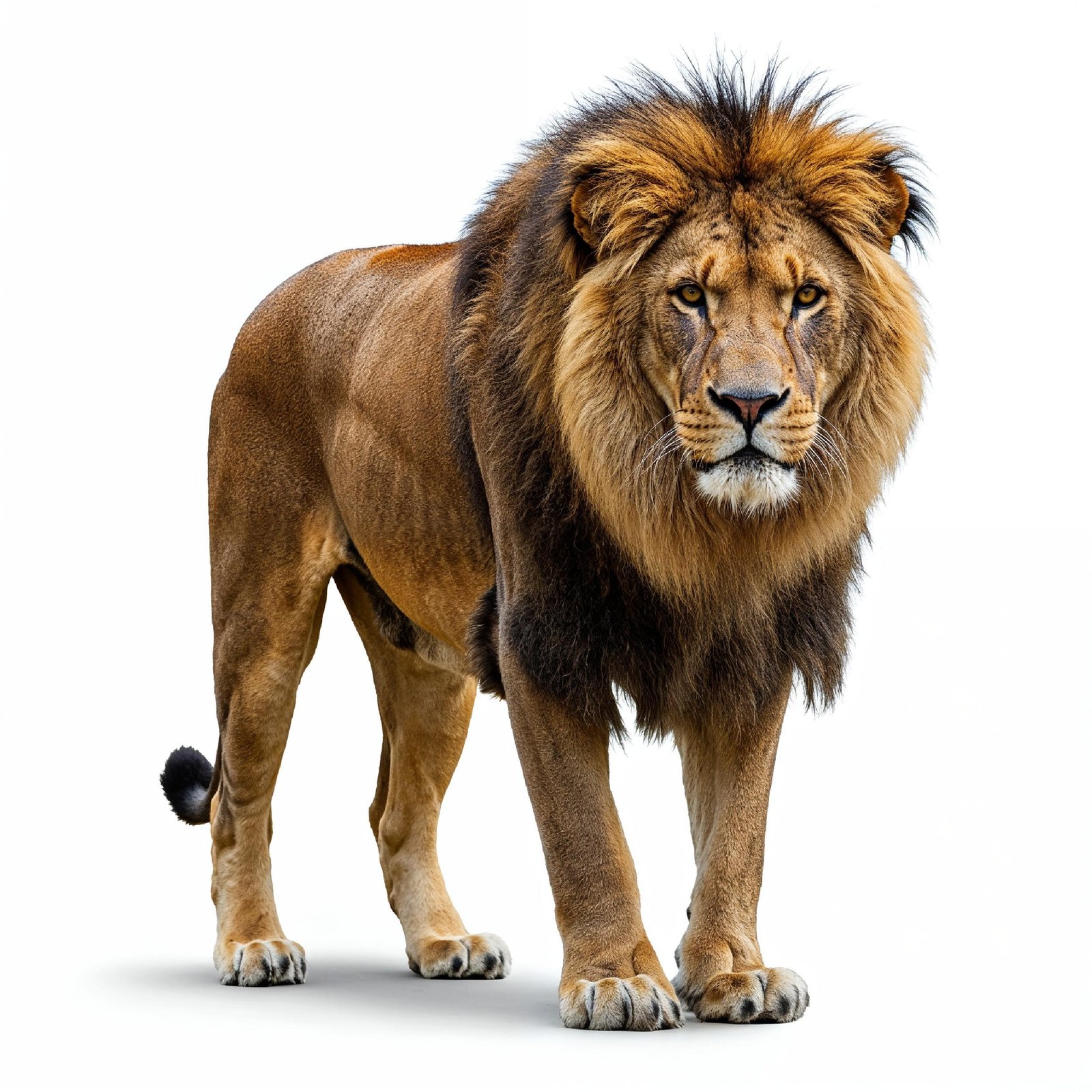 Lion Isolated on White Background Majestic Wildlife Animal Portrait