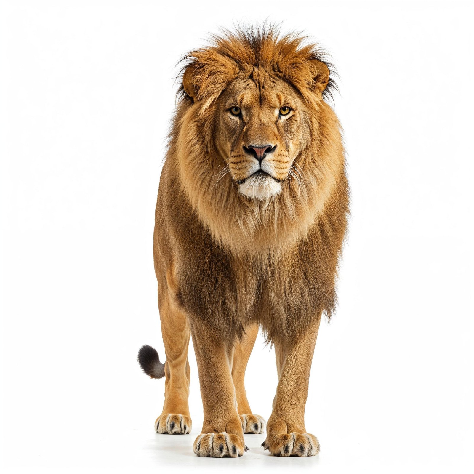 Lion Isolated on White Background Majestic Wildlife Animal Portrait