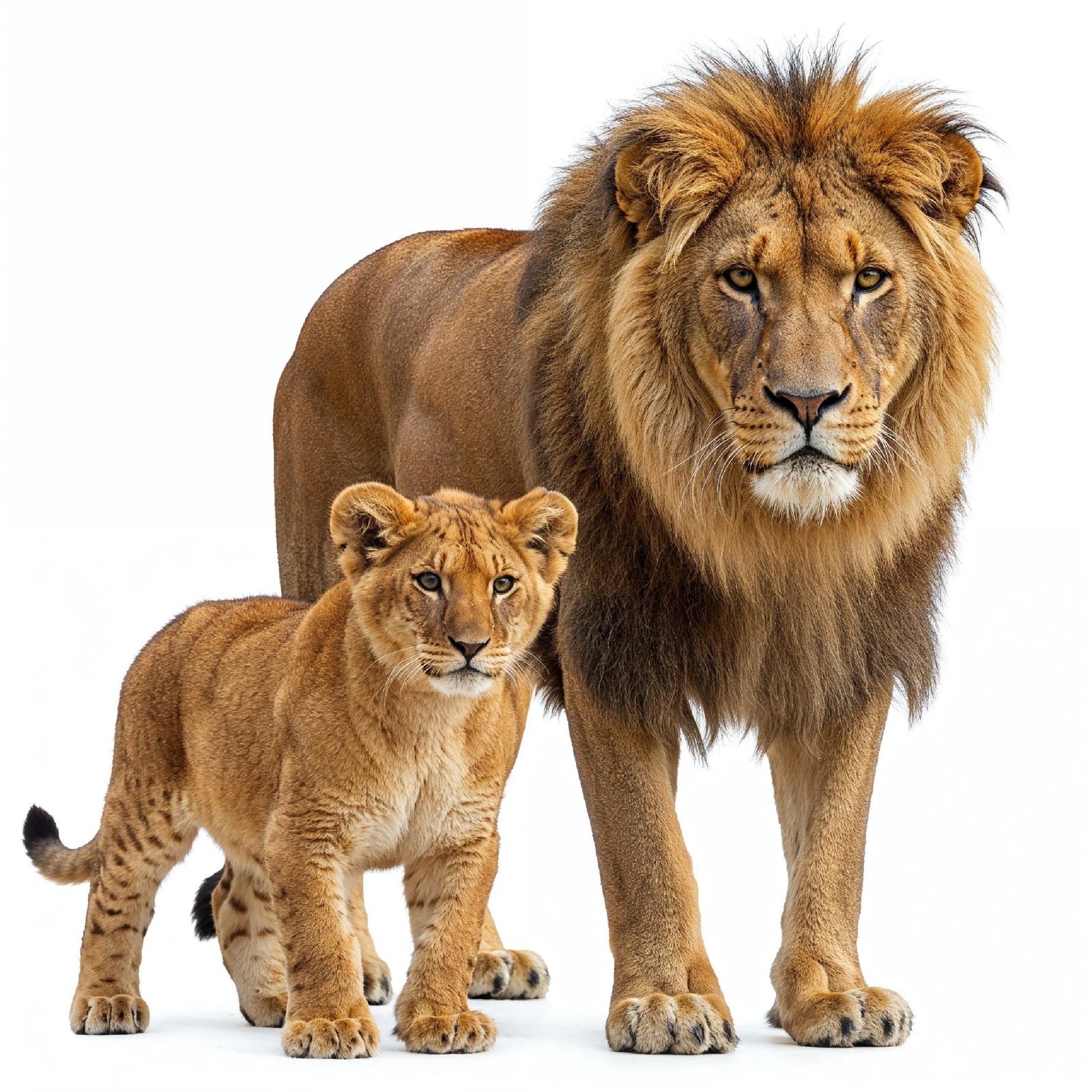 Lion Isolated on White Background Majestic Wildlife Animal Portrait